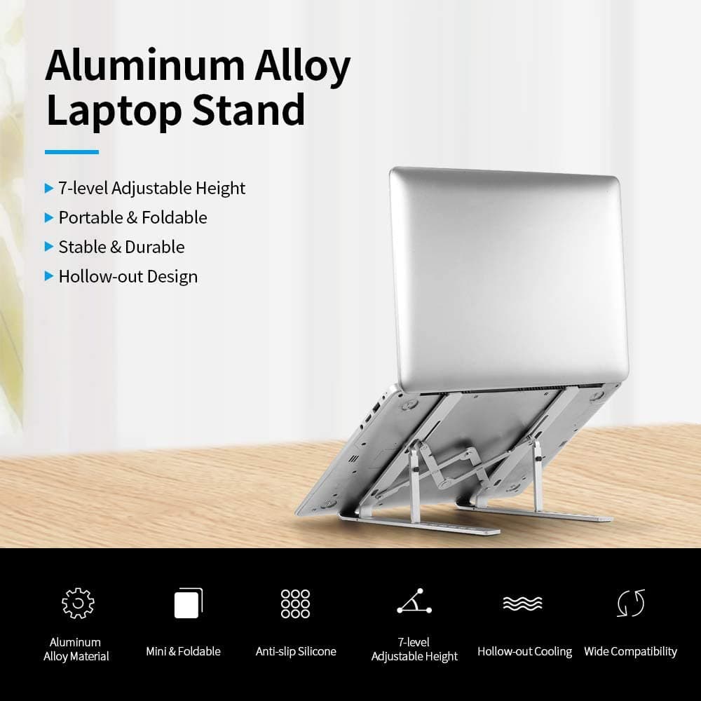 Laptop Stand Lipat Aluminium Foldable Adjustable 7 Level