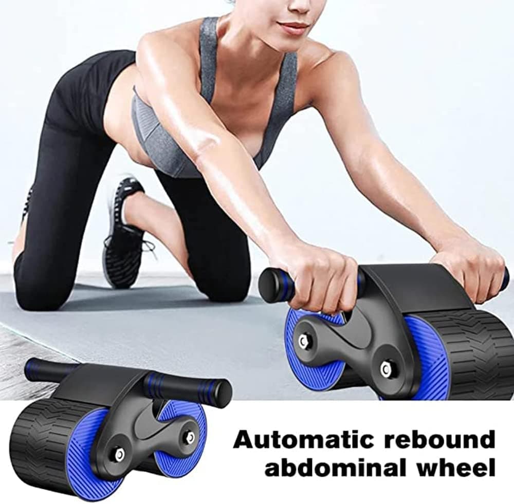 Alat Fitness Ab Roller ABS Abdominal Wheel Automatic Rebound