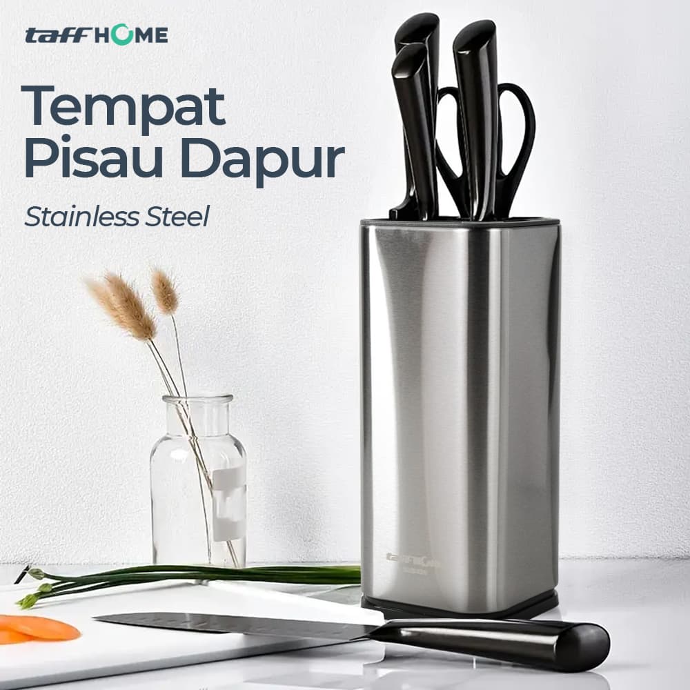 Tempat Pisau Dapur Kitchen Knife Stand Holder Stainless Steel - TaffHOME Tempat Pisau Dapur Kitchen Knife Stand Holder Stainless Steel - SUS430 HZMGSV_SILVER Tempat Pisau Dapur Kitchen Knife Stand Holder Stainless Steel - TaffHOME Tempat Pisau Dapur Kitchen Knife Stand Holder Stainless Steel - SUS430 HZMGSV_SILVER