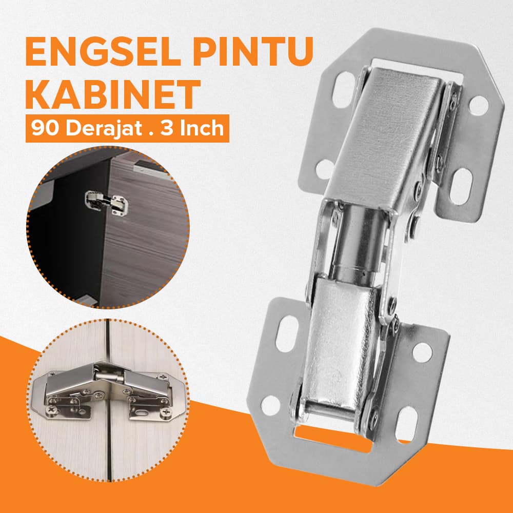 Engsel Pintu Kabinet 90 Derajat Overlay Hinge Door 3 Inch