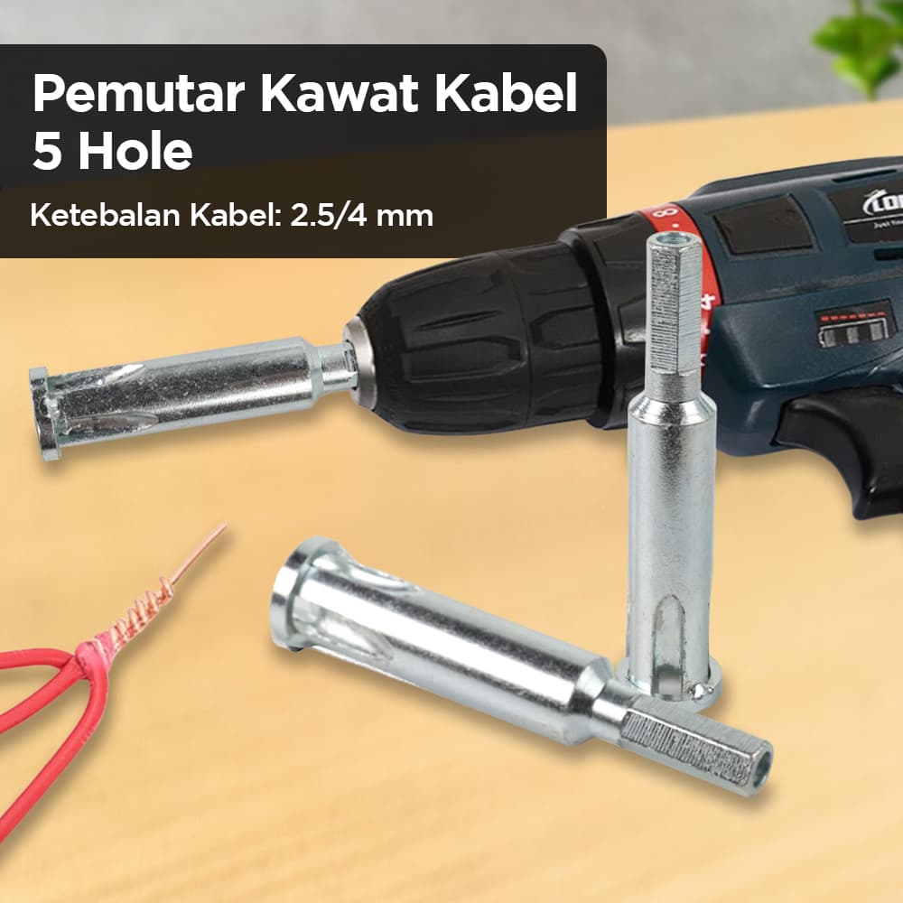 Mata Bor Pemutar Sambungan Kabel Wire Twister Stripping Tool - Vastar Pemutar Kawat Kabel Automatic Twist Wire Tool Stripping 5 Hole - 2548 OT6LXX_2.5_4_MM_CABLES_MULTI_WARNA Mata Bor Pemutar Sambungan Kabel Wire Twister Stripping Tool - Vastar Pemutar Kawat Kabel Automatic Twist Wire Tool Stripping 5 Hole - 2548 OT6LXX_2.5_4_MM_CABLES_MULTI_WARNA