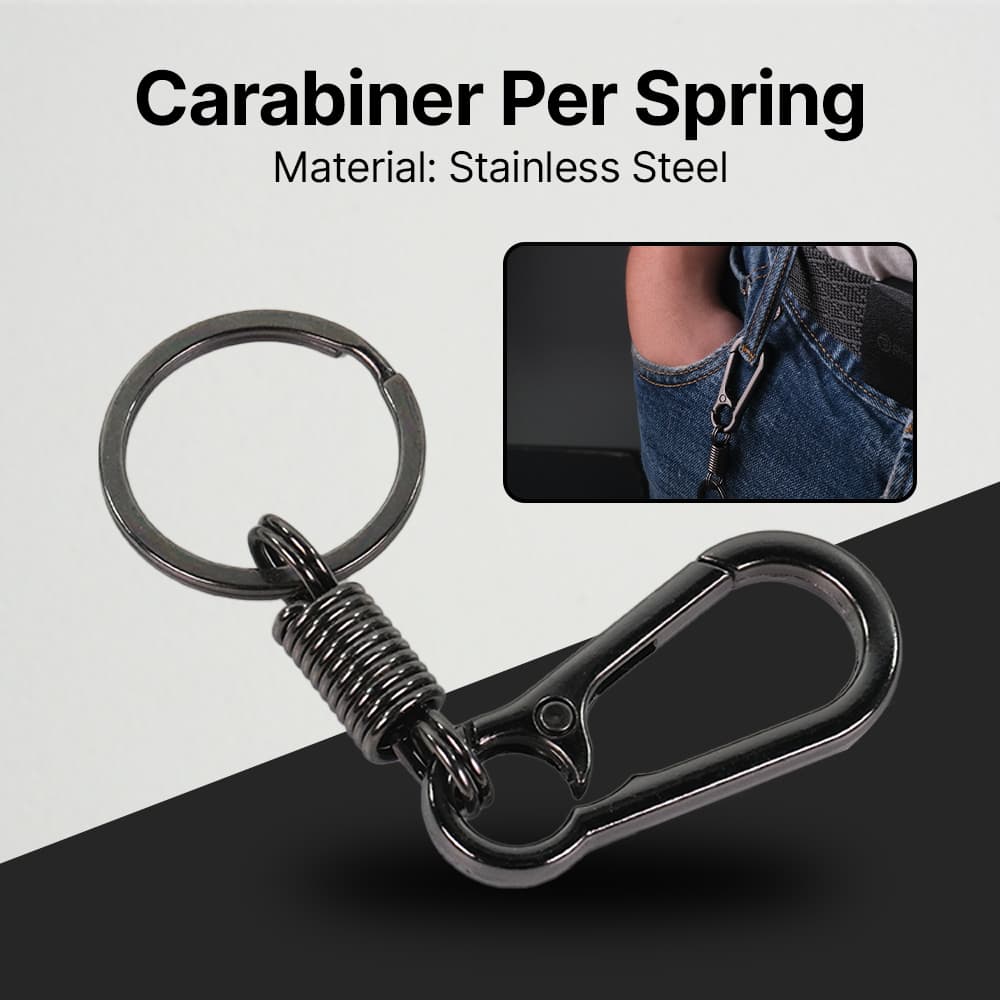 Carabiner Per Spring Keychain Stainless Steel