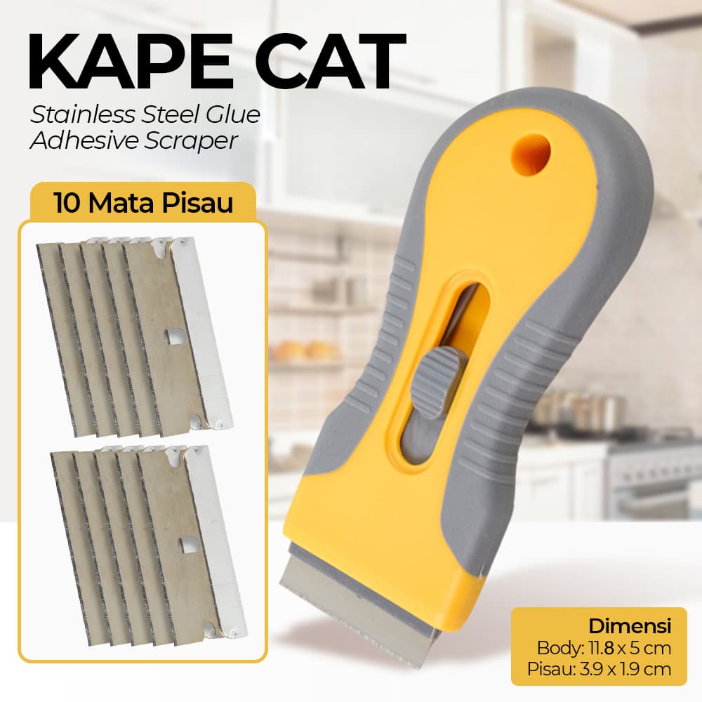 Kape Cat Keramik Scraper Removal Glue Adhesive Stainless Steel