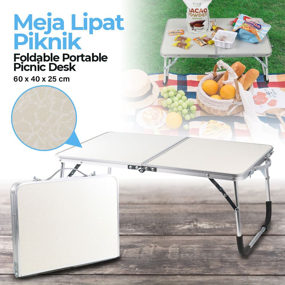 Meja Lipat Multifungsi Foldable Portable Laptop Picnic Desk - Luckyway Meja Lipat Outdoor Piknik Camping Portable 60x40x25cm - CC700 TP0IWH_PUTIH Meja Lipat Multifungsi Foldable Portable Laptop Picnic Desk - Luckyway Meja Lipat Outdoor Piknik Camping Portable 60x40x25cm - CC700 TP0IWH_PUTIH