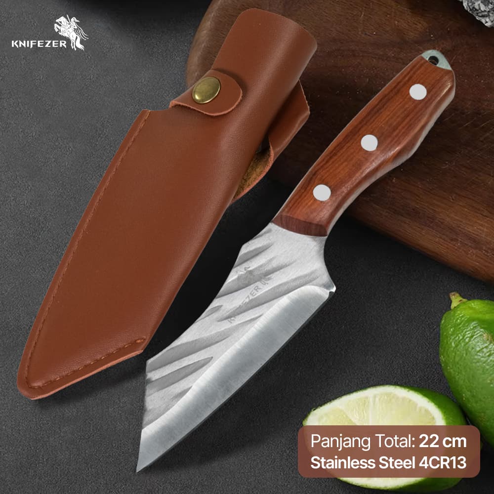 Pisau Daging Fillet Stainless Steel 4Cr13 Forged Boning Knife - KNIFEZER Pisau Daging Fillet Stainless Steel 4Cr13 Forged Boning Knife - K07 HK01WV_COKLAT_SILVER Pisau Daging Fillet Stainless Steel 4Cr13 Forged Boning Knife - KNIFEZER Pisau Daging Fillet Stainless Steel 4Cr13 Forged Boning Knife - K07 HK01WV_COKLAT_SILVER