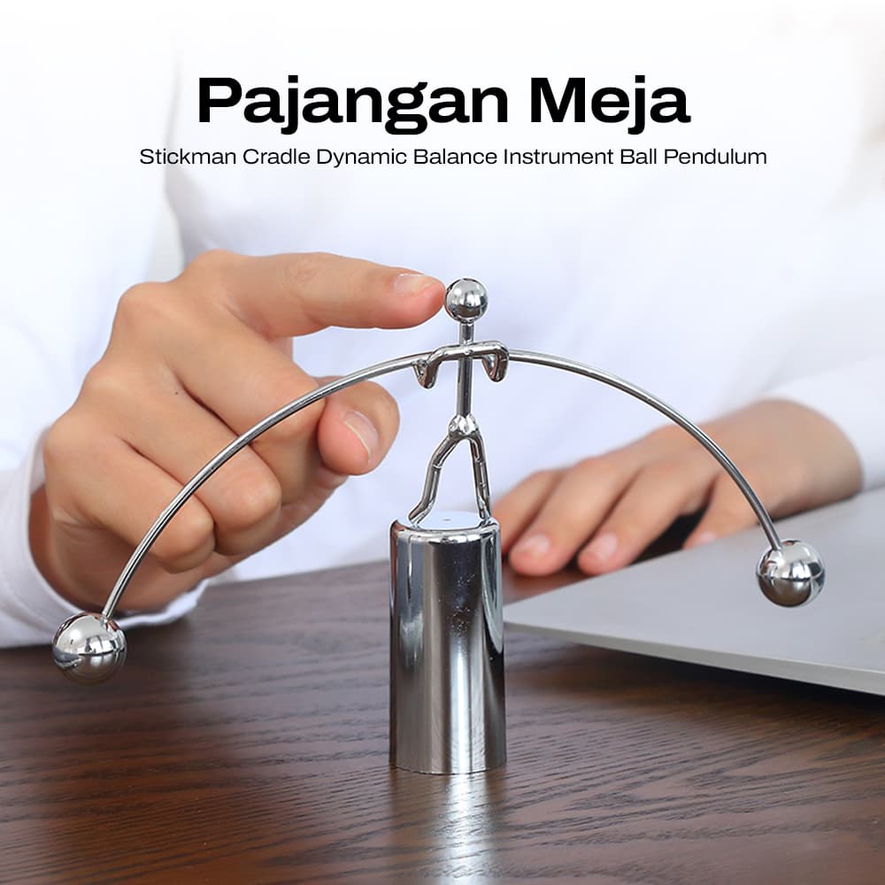 Pajangan Meja Stickman Cradle Dynamic Balance Instrument Ball Pendulum
