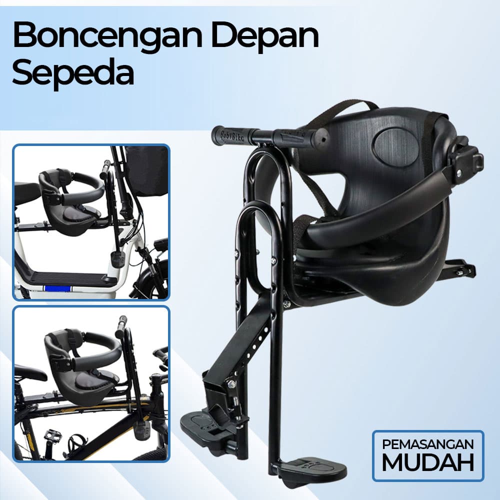 Boncengan Sepeda Anak Depan dengan Sabuk Pengaman dan Bar Pelindung