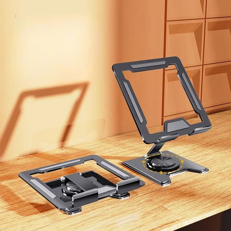 Tablet Holder Stand Foldable 360 Rotation Metal 4-12 Inch