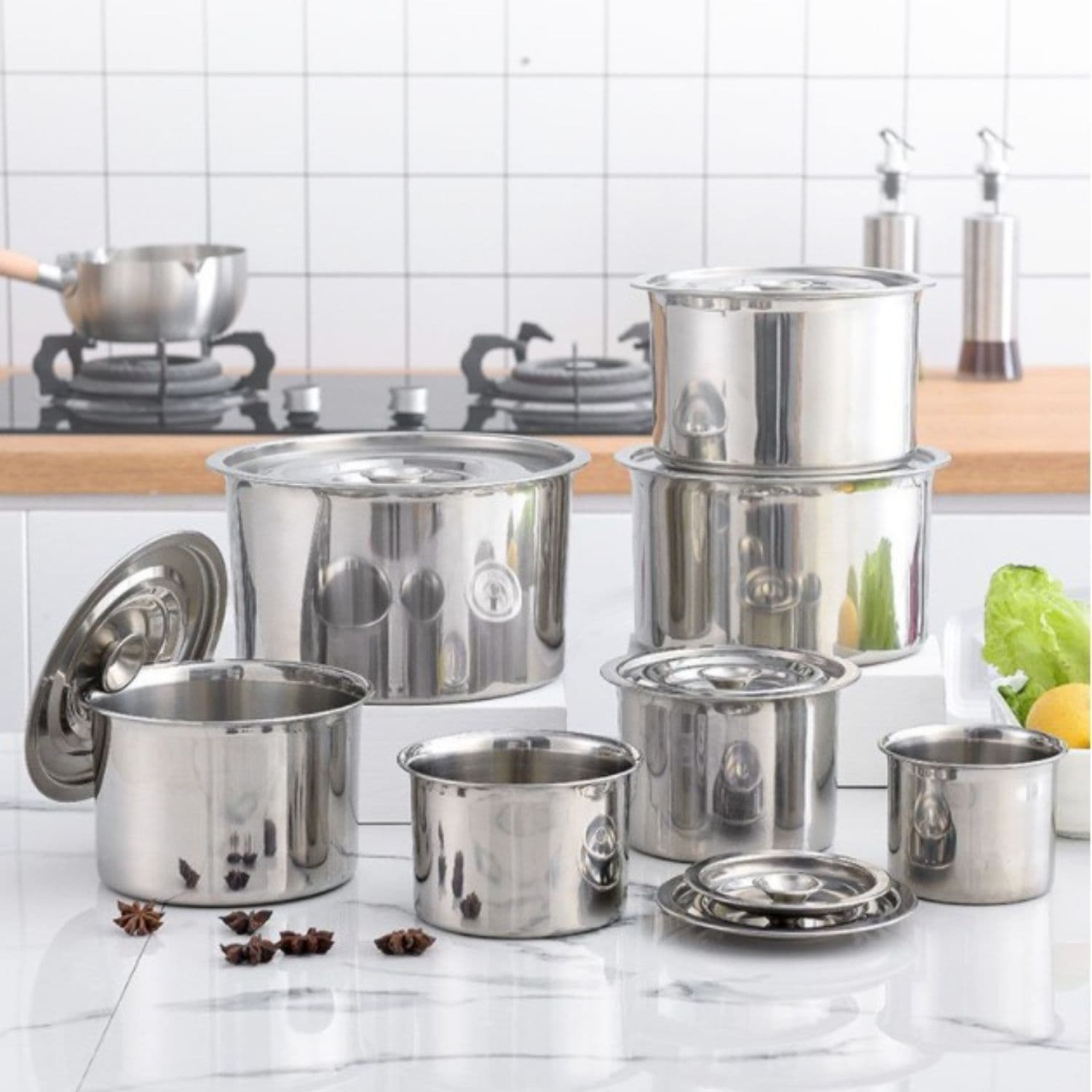 Baskom Mangkok Stainless Steel Wadah Bumbu Makanan with Lid - Hasei Baskom Wadah Bumbu Makanan Stainless Steel with Lid - HS-14 HKUPSV_18CM_SILVER Baskom Mangkok Stainless Steel Wadah Bumbu Makanan with Lid - Hasei Baskom Wadah Bumbu Makanan Stainless Steel with Lid - HS-14 HKUPSV_18CM_SILVER