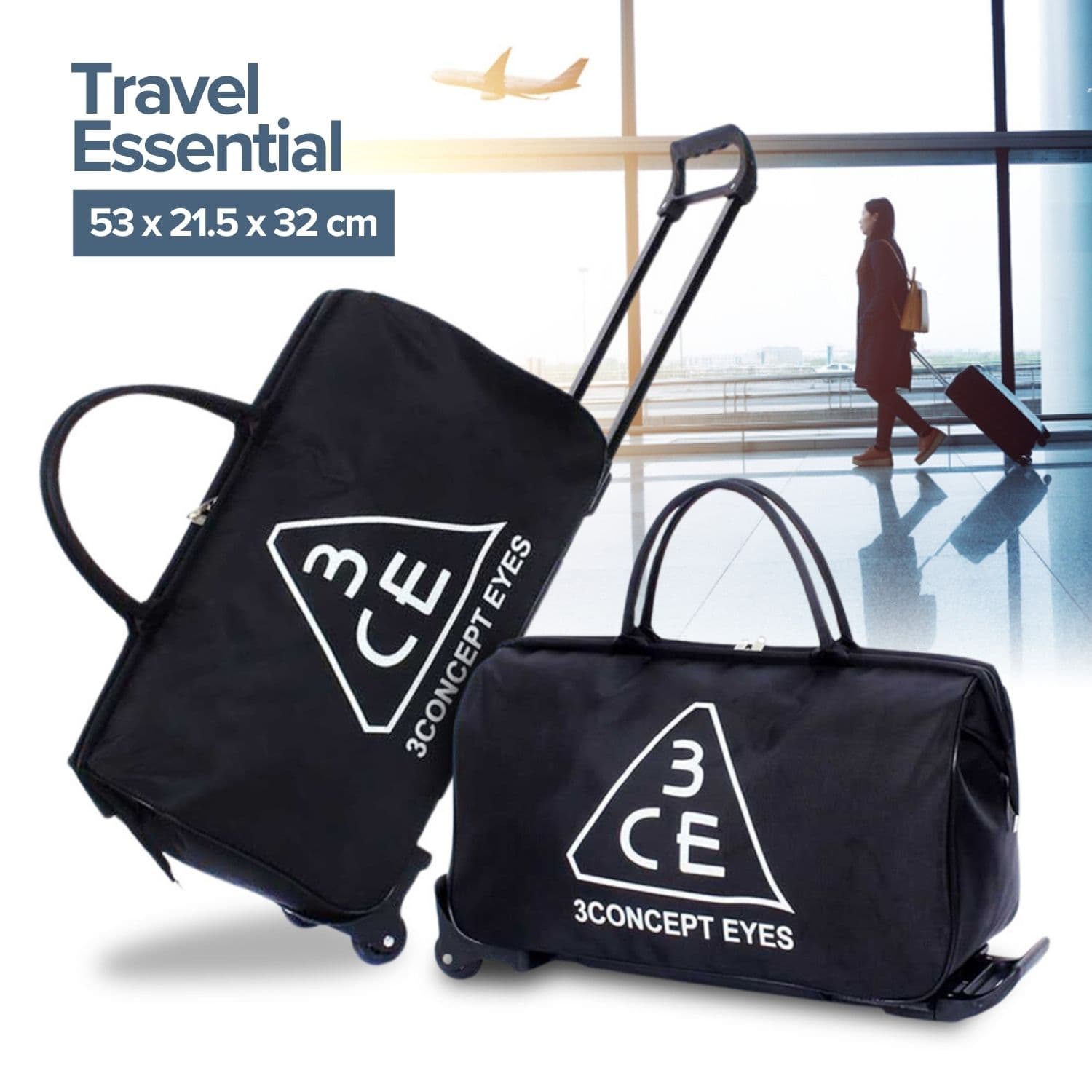 Tas Koper Multifungsi Travel Duffle Bag Big Capacity with Trolley - TaffGO Tas Koper Multifungsi Travel Duffle Bag Big Capacity - D30 TP3SBV_3_CONCEPT_EYES_BLACK_WHITE Tas Koper Multifungsi Travel Duffle Bag Big Capacity with Trolley - TaffGO Tas Koper Multifungsi Travel Duffle Bag Big Capacity - D30 TP3SBV_3_CONCEPT_EYES_BLACK_WHITE
