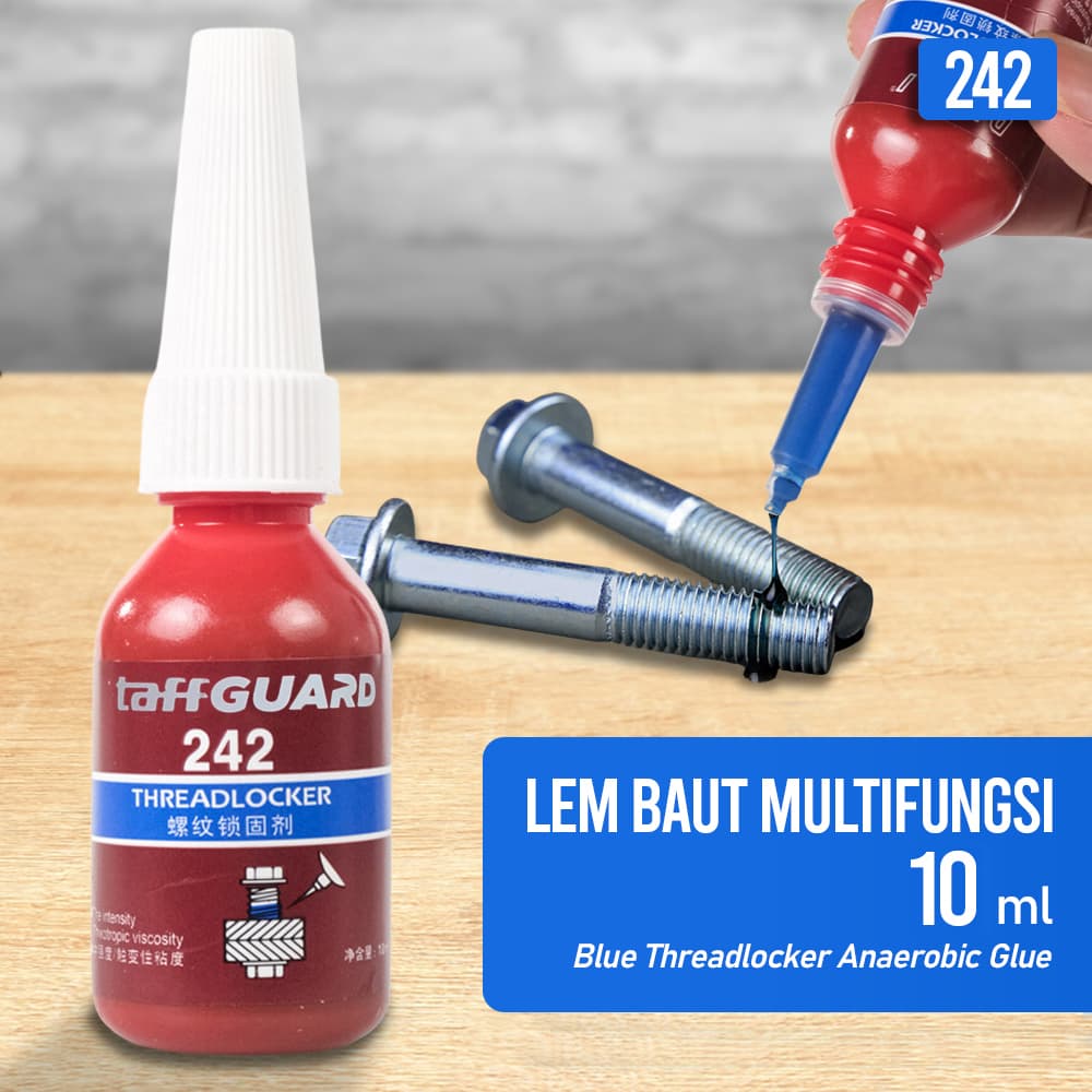 Lem Baut Multifungsi Blue Threadlocker Anaerobic Glue 10ml - TaffGUARD Lem Baut Multifungsi Blue Threadlocker Anaerobic Glue 10ml - 242 HZ45XX_MERAH Lem Baut Multifungsi Blue Threadlocker Anaerobic Glue 10ml - TaffGUARD Lem Baut Multifungsi Blue Threadlocker Anaerobic Glue 10ml - 242 HZ45XX_MERAH