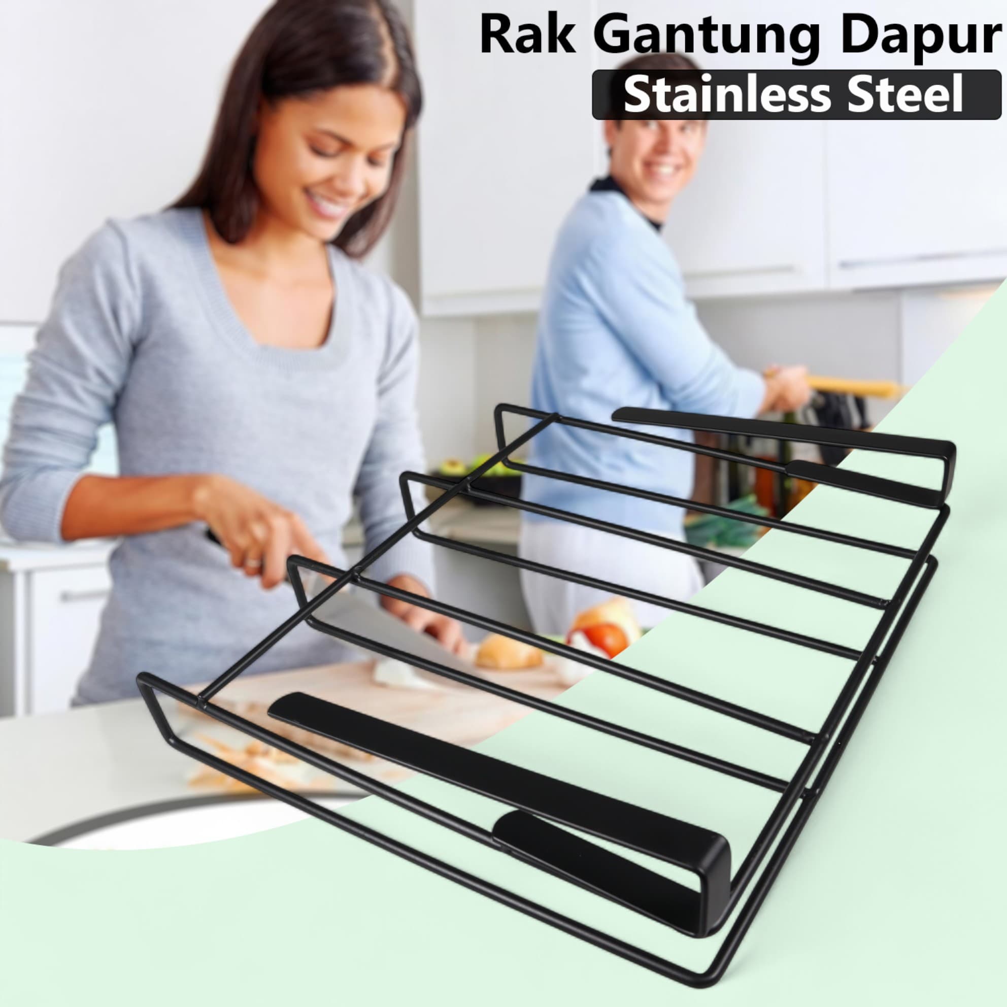 Rak Kabinet Dapur Gantung Stainless Shelf