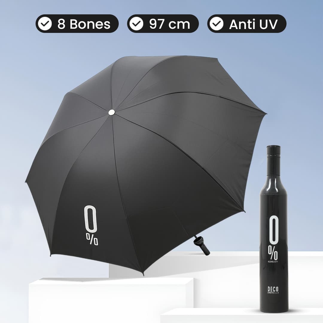 Payung Lipat Buka Tutup Manual Botol Wine Anti UV 8 Bone 97cm