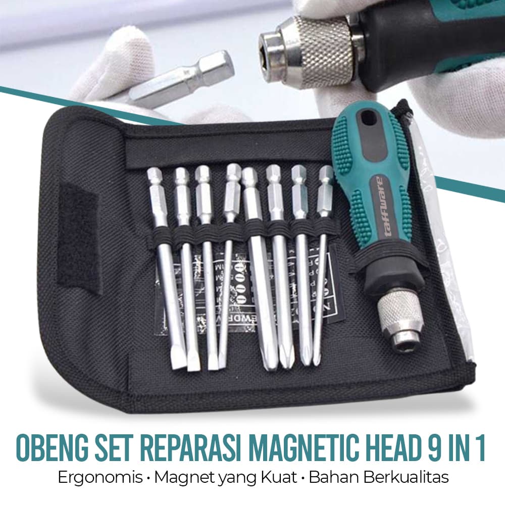 Obeng Set Reparasi Magnetic Head 9 in 1