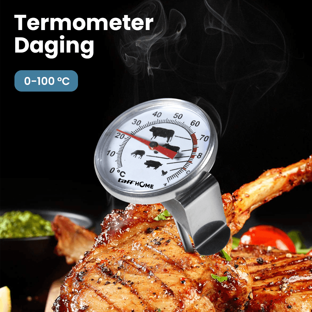 Termometer Makanan Daging BBQ Meat Temperature - TaffHOME Termometer Makanan Daging Kopi Susu Analog Single Probe - D9144 HR01SV_SILVER Termometer Makanan Daging BBQ Meat Temperature - TaffHOME Termometer Makanan Daging Kopi Susu Analog Single Probe - D9144 HR01SV_SILVER