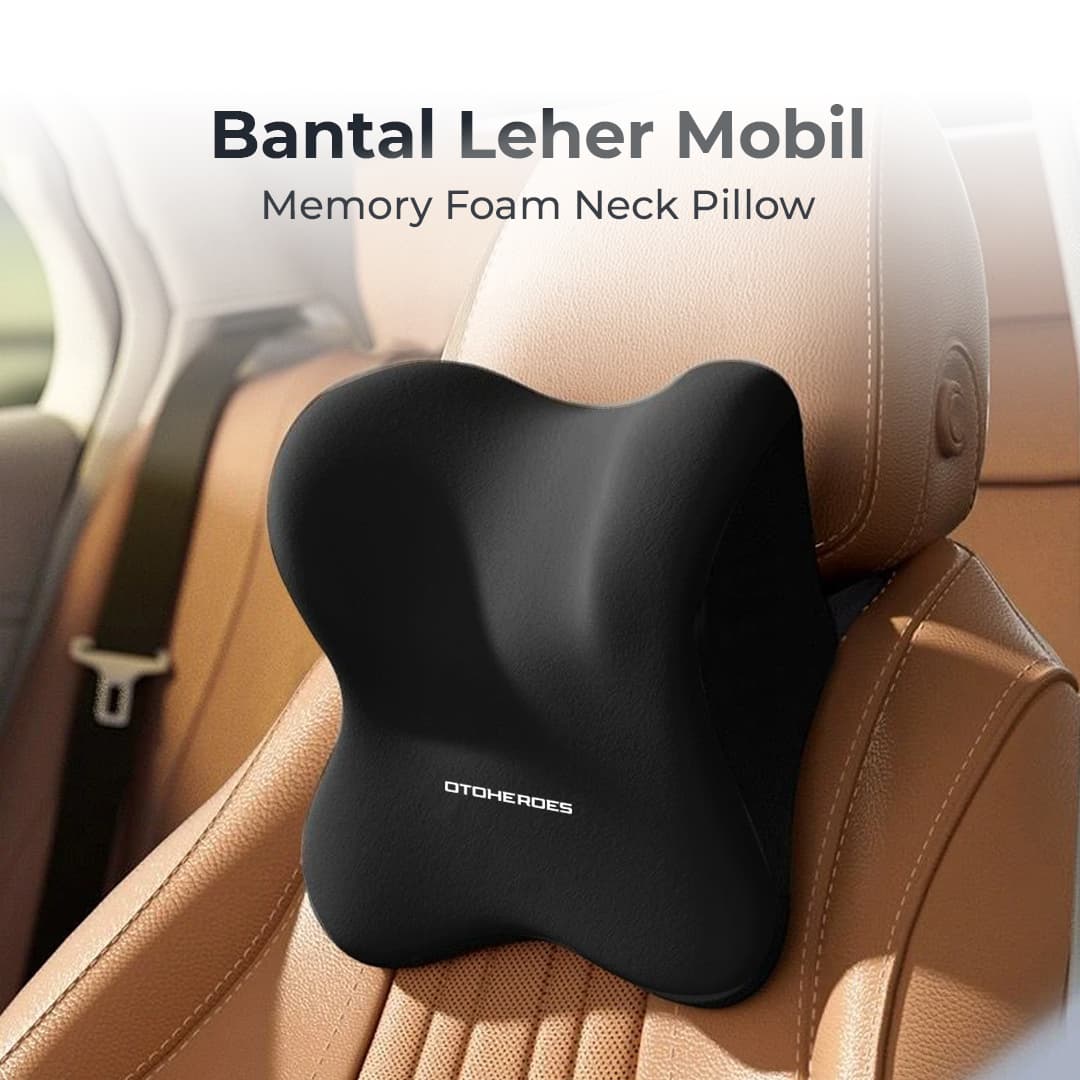 Bantal Leher Mobil Ergonomis Memory Foam Car Headrest Pillow