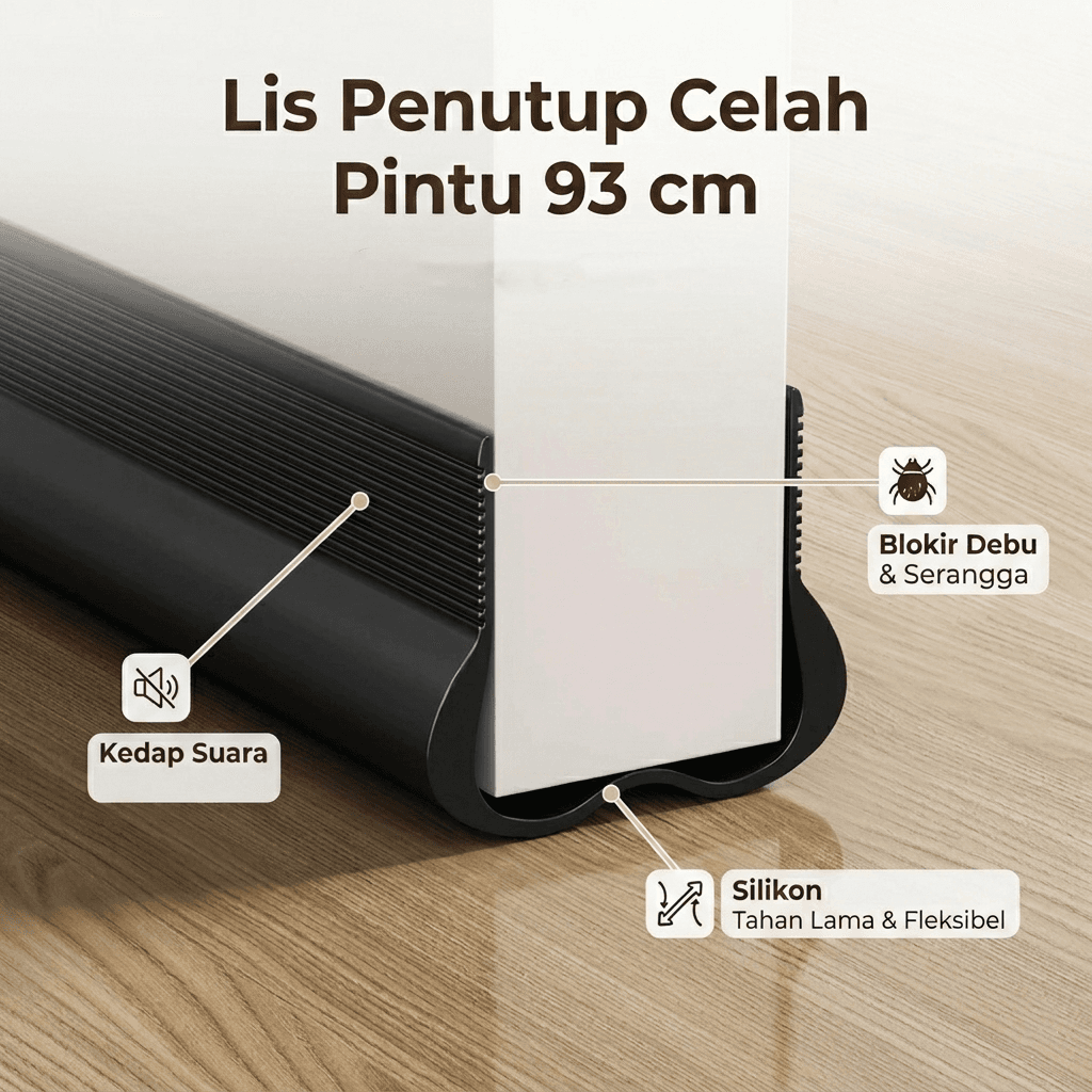 Lis Penutup Celah Pintu Penghalang Debu Door Bottom Seal 93cm