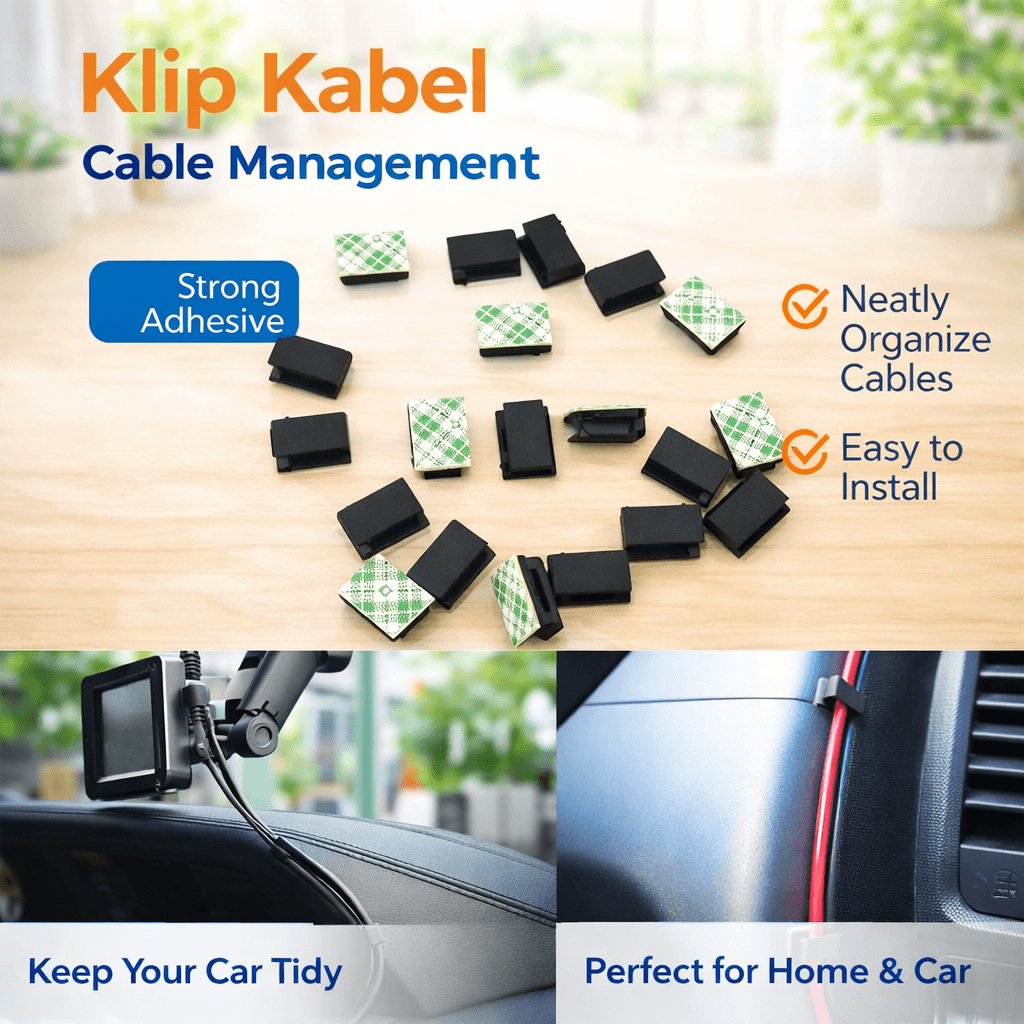 Klip Kabel Tempel Cable Clip Adhesive Wire Organizer 30 PCS