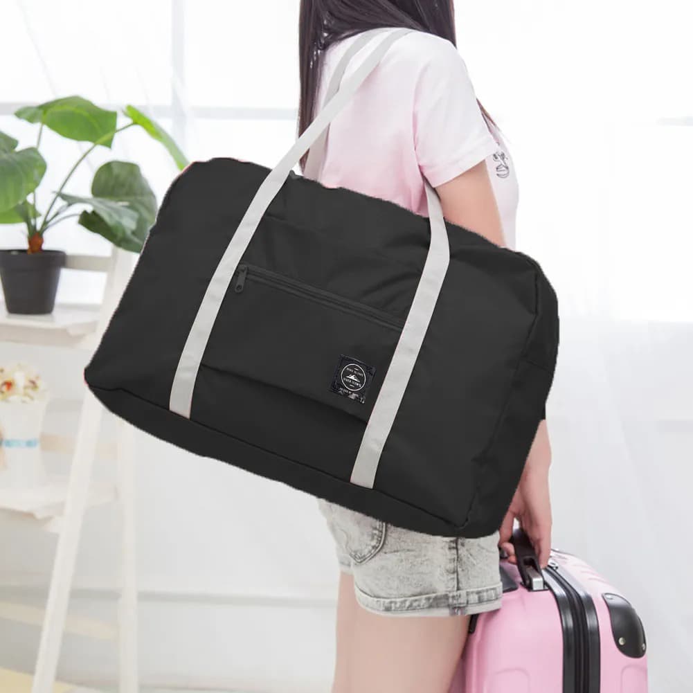 Tas Jinjing Duffel Wanita Travel Bag Ukuran Besar - TaffGO Tas Jinjing Travel Bag Duffle Foldable Waterproof 480mm - B20 TP1GBK_HITAM Tas Jinjing Duffel Wanita Travel Bag Ukuran Besar - TaffGO Tas Jinjing Travel Bag Duffle Foldable Waterproof 480mm - B20 TP1GBK_HITAM