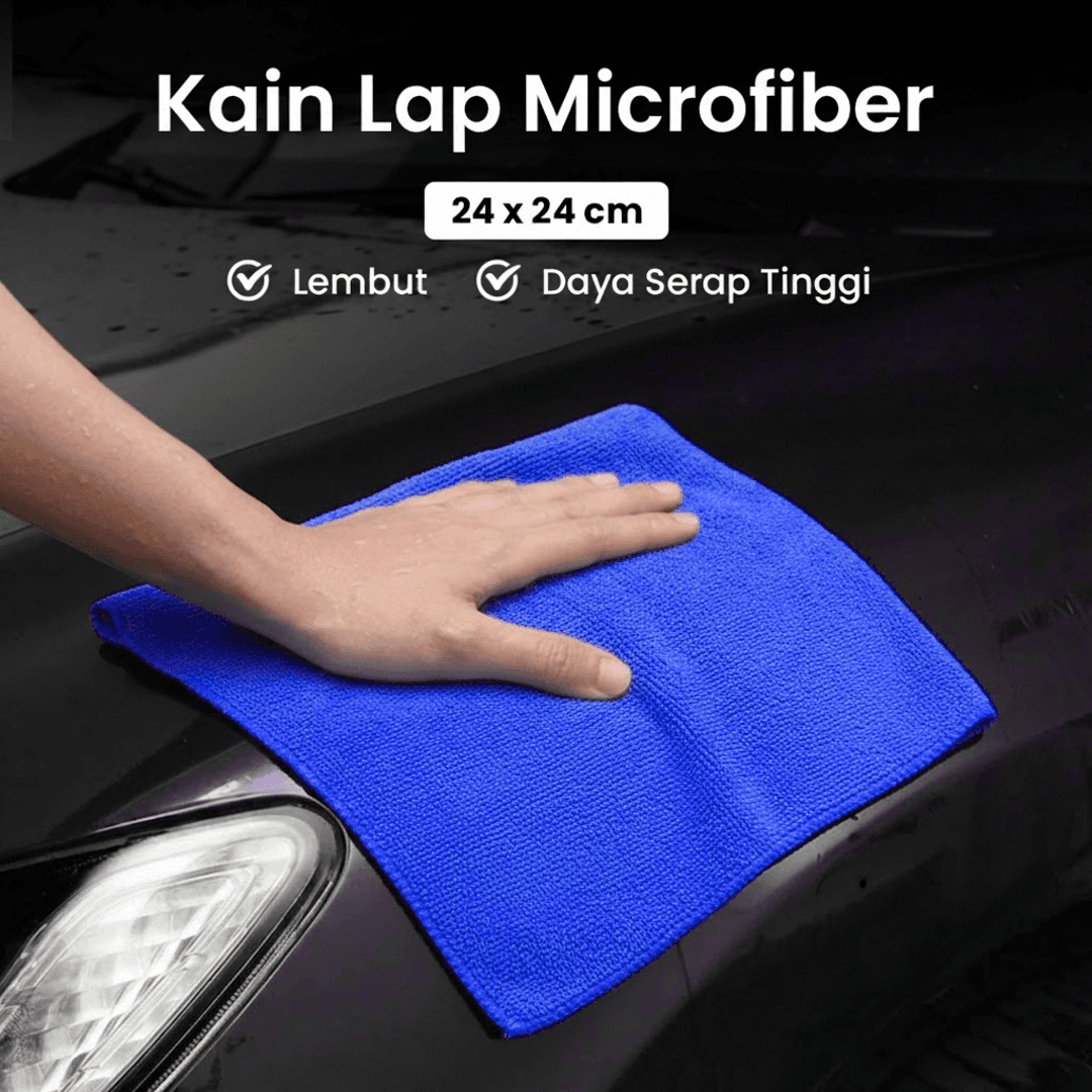 Kain Lap Microfiber Pengering Mobil 24x24cm