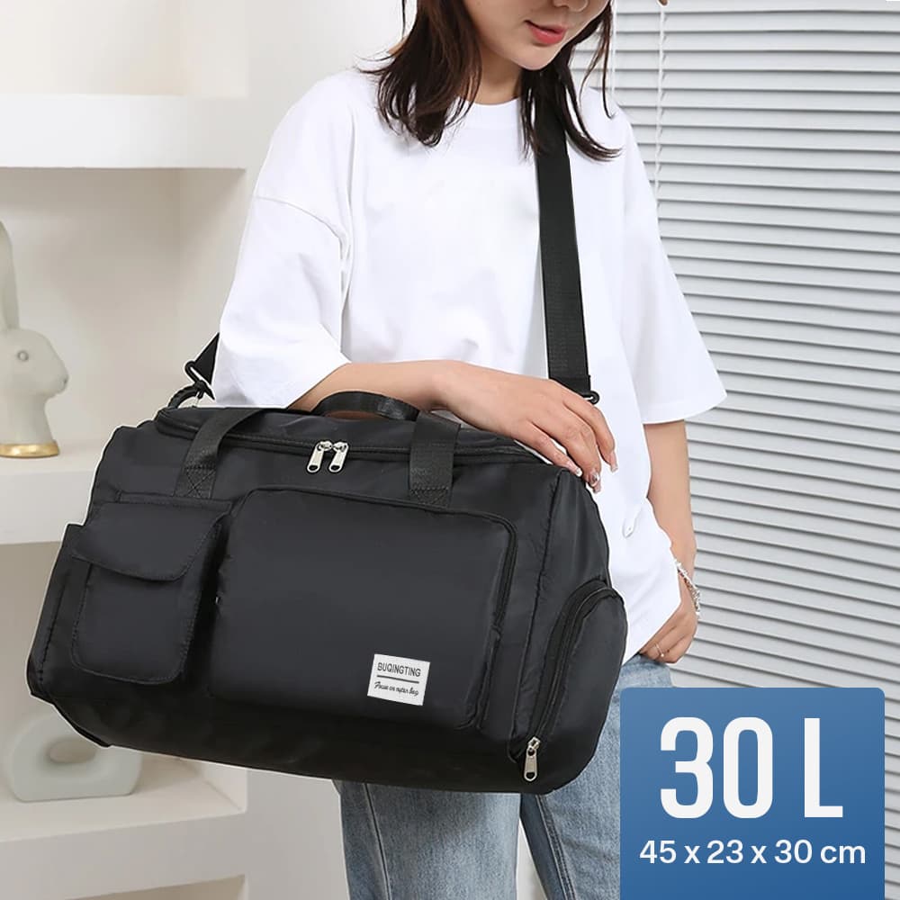 Tas Travel Duffel Bag Gym Sport Shoe Compartment - BUQINGTING Tas Travel Duffle Bag Gym Sport Shoe Compartment 30L - C48 TPAPBK_HITAM Tas Travel Duffel Bag Gym Sport Shoe Compartment - BUQINGTING Tas Travel Duffle Bag Gym Sport Shoe Compartment 30L - C48 TPAPBK_HITAM