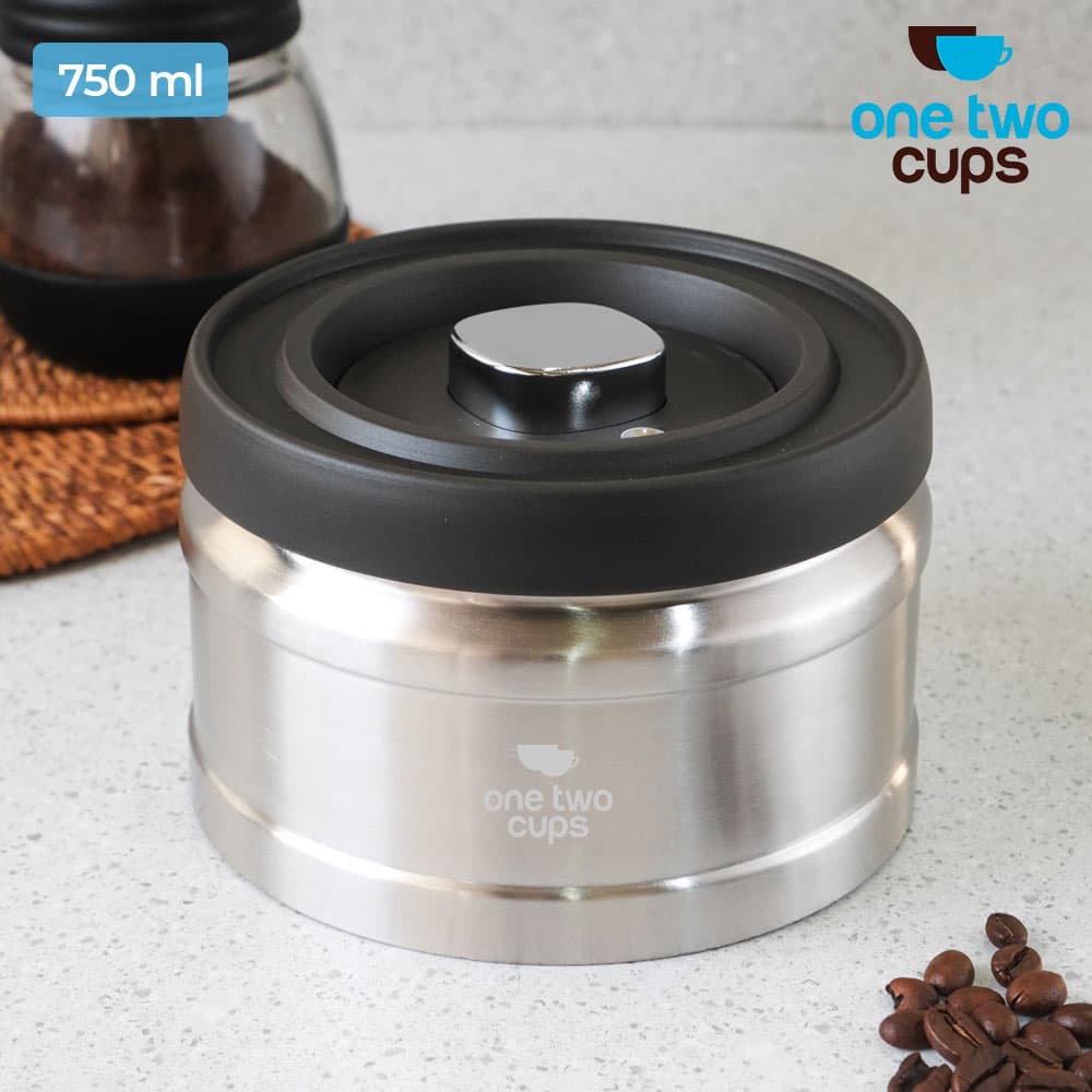 Toples Stainless Penyimpanan Biji Kopi Vacuum Sealed Lid