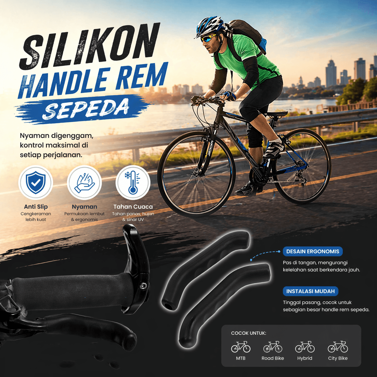 Silikon Pelindung Handle Rem Tangan Sepeda 2 PCS