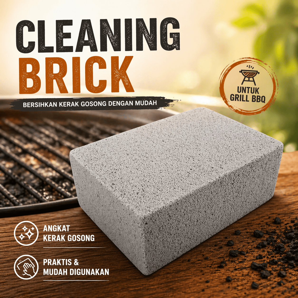Pembersih Grill BBQ Cleaning Brick Block - Liplasting Pembersih Grill BBQ Cleaning Brick Block - H101 HAPQGY_GRAY Pembersih Grill BBQ Cleaning Brick Block - Liplasting Pembersih Grill BBQ Cleaning Brick Block - H101 HAPQGY_GRAY