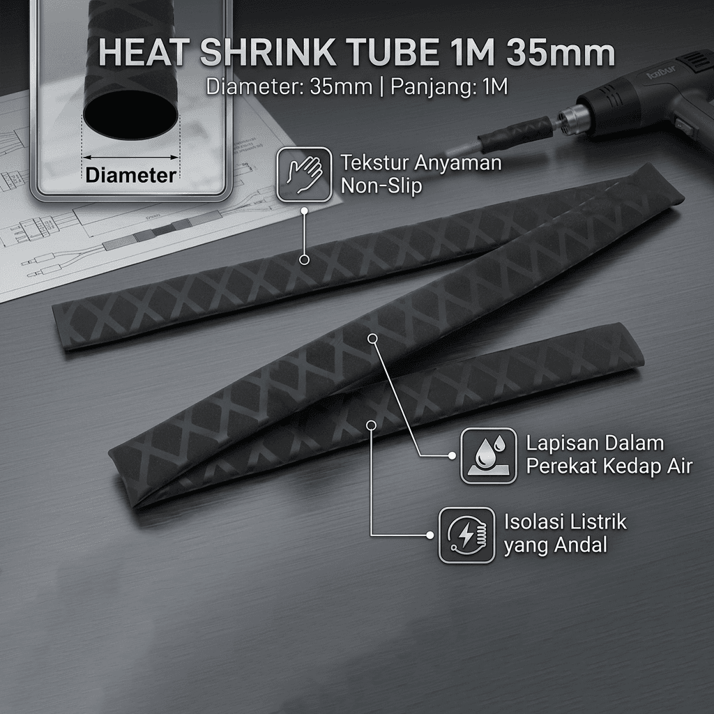 Selongsong Pelapis Kabel Insulasi Heat Shrink Tube 1M
