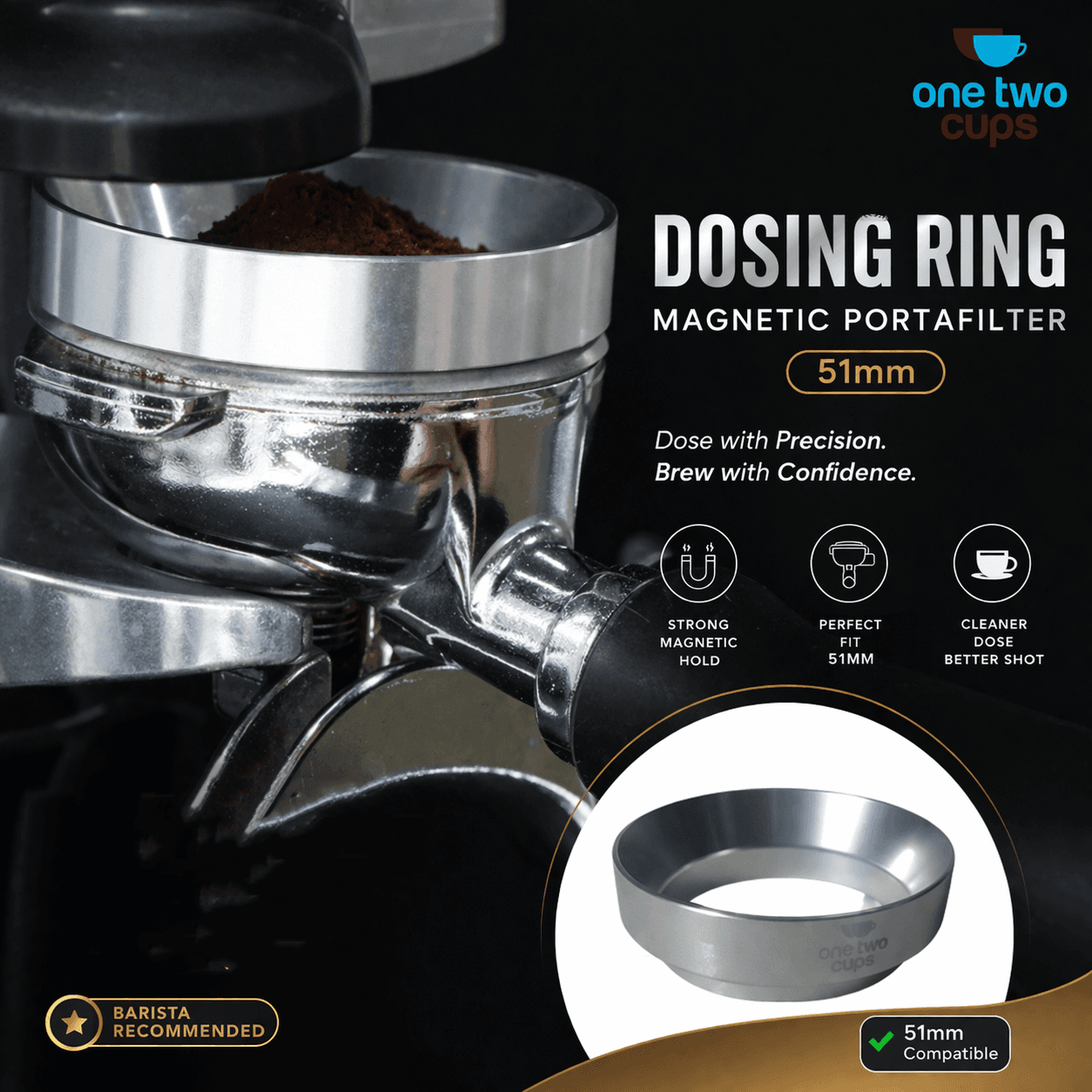 Dosing Ring Portafilter Espresso Aluminium Magnetic