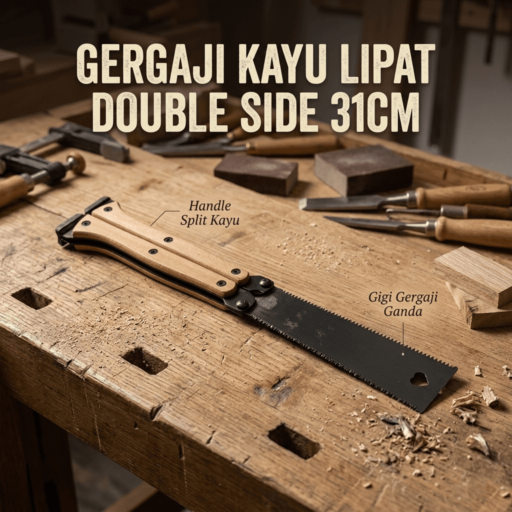 Gergaji Kayu Lipat Foldable Butterfly Saw Double Side 31cm