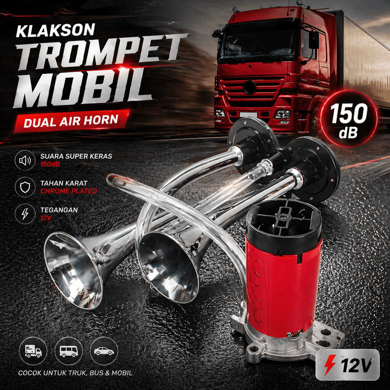 Klakson Trompet Mobil Dual Air Horn 150dB 12V - OTOHEROES Klakson Trompet Mobil Dual Air Horn 150dB 12V - LD201 RSANSV_SILVER Klakson Trompet Mobil Dual Air Horn 150dB 12V - OTOHEROES Klakson Trompet Mobil Dual Air Horn 150dB 12V - LD201 RSANSV_SILVER