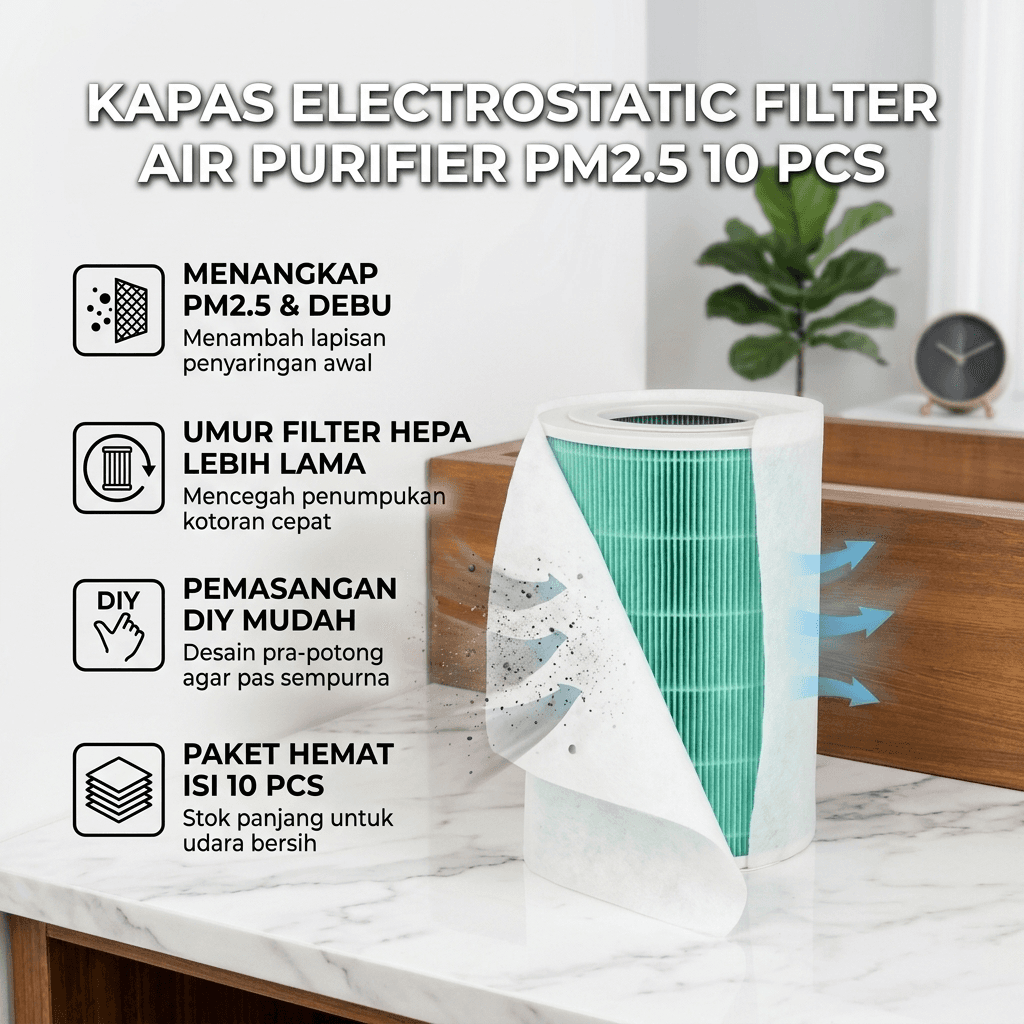 Kapas Electrostatic Air Purifier Cotton Filter PM2.5 10 PCS - WEY Kapas Electrostatic Air Purifier Cotton Filter PM2.5 10 PCS - DR-10 HKANWH_PUTIH Kapas Electrostatic Air Purifier Cotton Filter PM2.5 10 PCS - WEY Kapas Electrostatic Air Purifier Cotton Filter PM2.5 10 PCS - DR-10 HKANWH_PUTIH