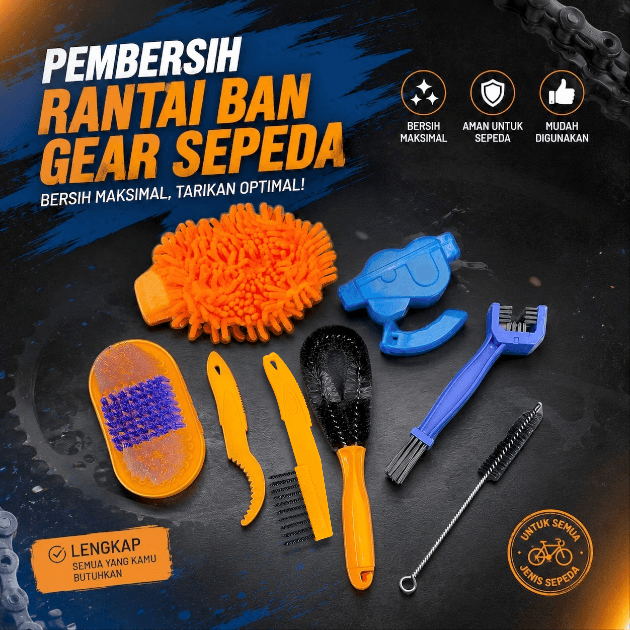 Kit Peralatan Cuci Sikat Pembersih Rantai Ban Gear Sepeda