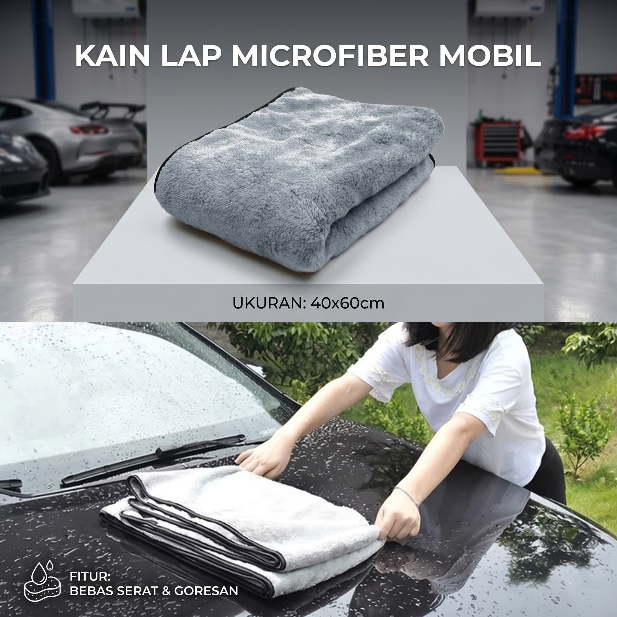 Kain Lap Microfiber Mobil Cleaning Towel Soft