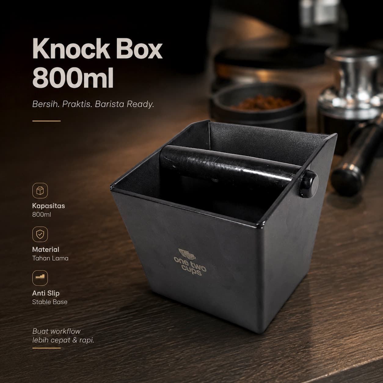 Wadah Ampas Kopi Espresso Knock Box Container ABS 800ml