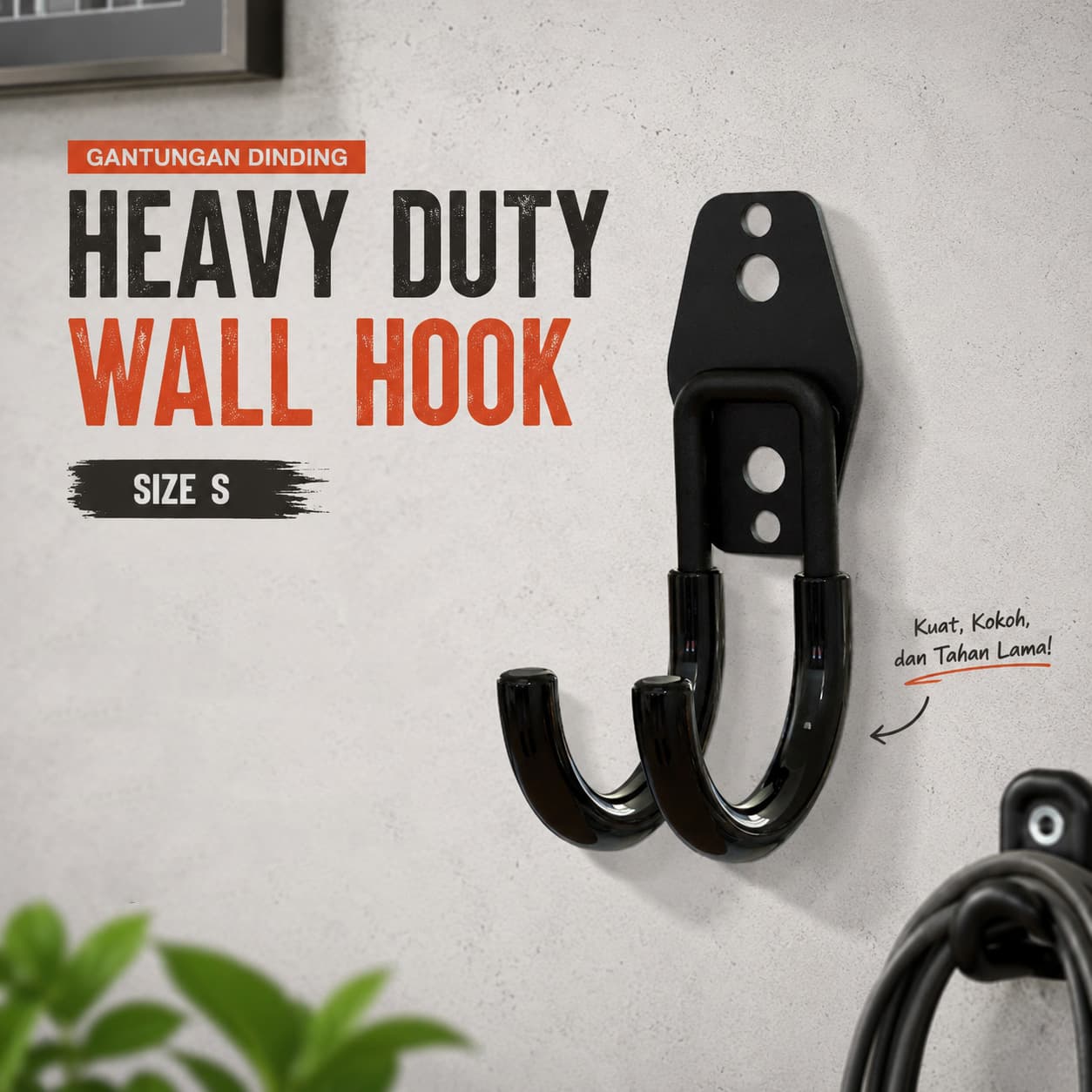 Gantungan Dinding Hook Wall Mount Organizer Heavy Duty