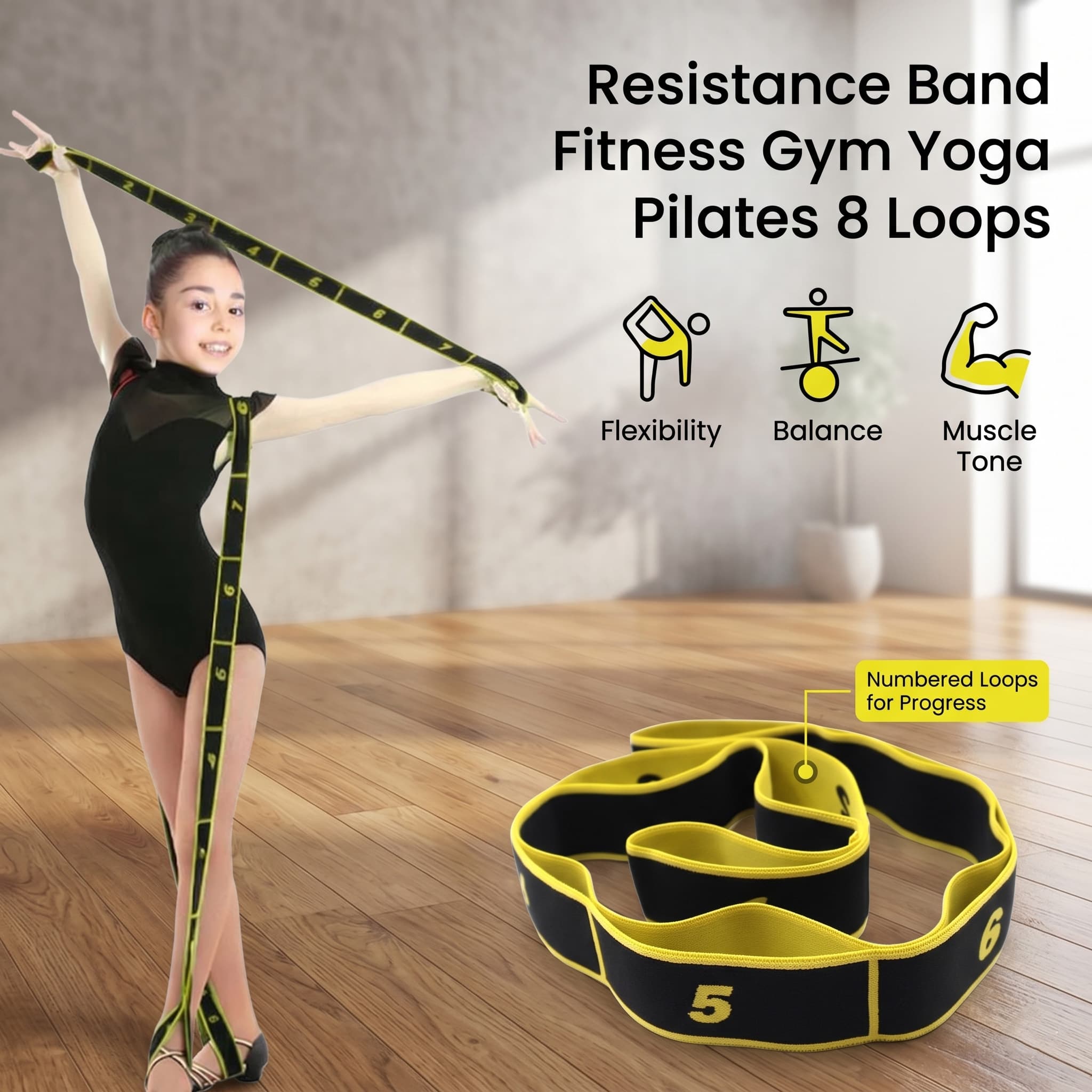 Resistance Bands Yoga Gym Tali Stretching 8 Loops - BOJOYOID Resistance Band Multi Loop Fitness Gym Yoga Pilates 8 Loops - ZJ202 SE8CYL_KUNING Resistance Bands Yoga Gym Tali Stretching 8 Loops - BOJOYOID Resistance Band Multi Loop Fitness Gym Yoga Pilates 8 Loops - ZJ202 SE8CYL_KUNING
