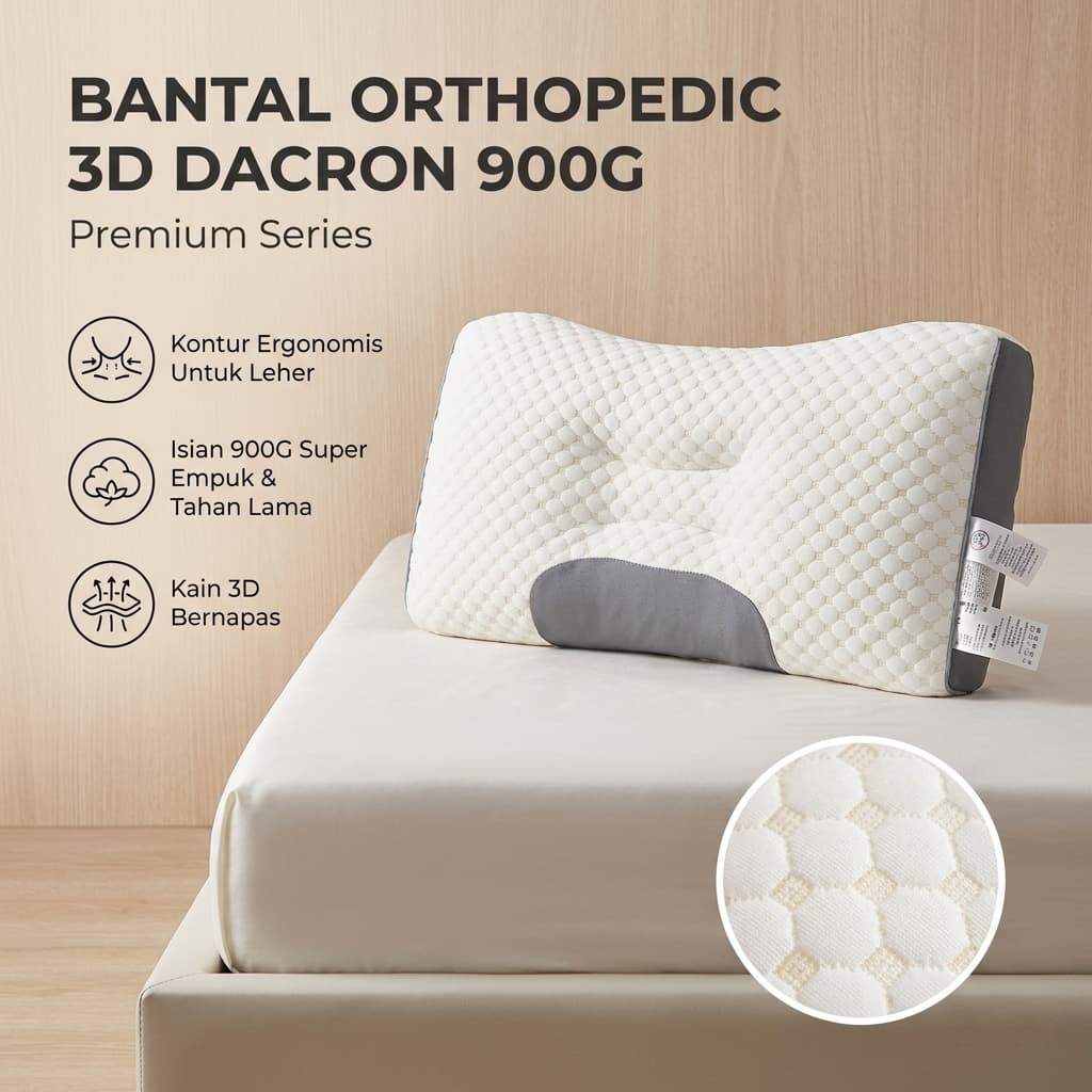 Bantal Orthopedic Dacron 3D Neck Cervical Pillow Massage 900G - TaffHOME Bantal Orthopedic Dacron 3D Neck Cervical Pillow Massage 900G - 8H HZLKWH_PUTIH Bantal Orthopedic Dacron 3D Neck Cervical Pillow Massage 900G - TaffHOME Bantal Orthopedic Dacron 3D Neck Cervical Pillow Massage 900G - 8H HZLKWH_PUTIH