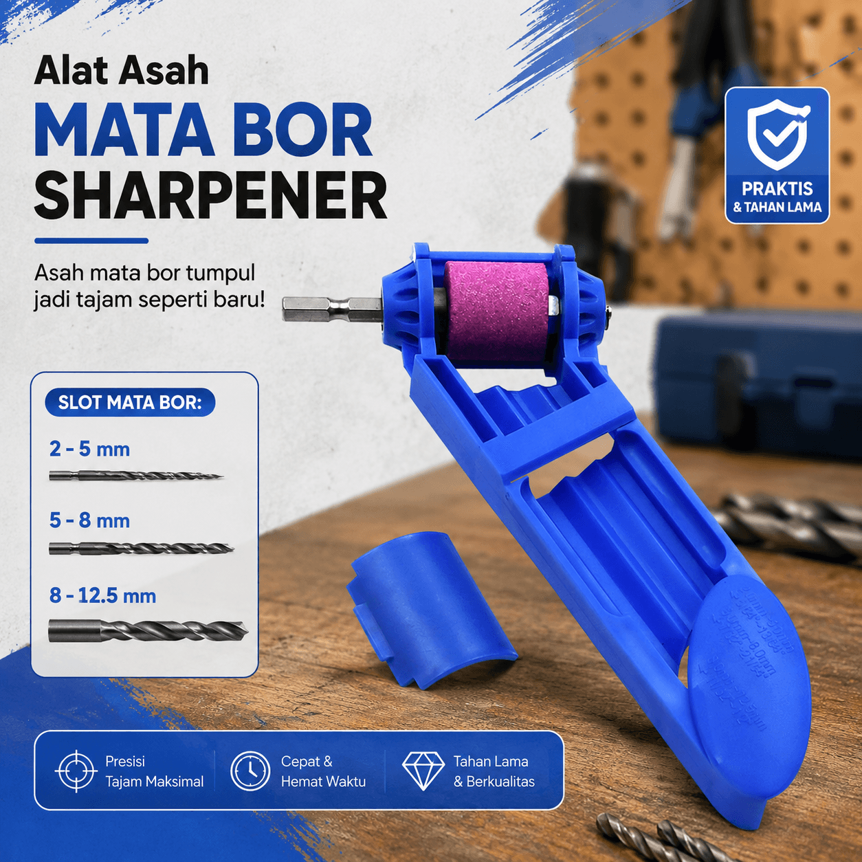 Alat Asah Mata Bor Wheel Bit Sharpener Drill Grinding