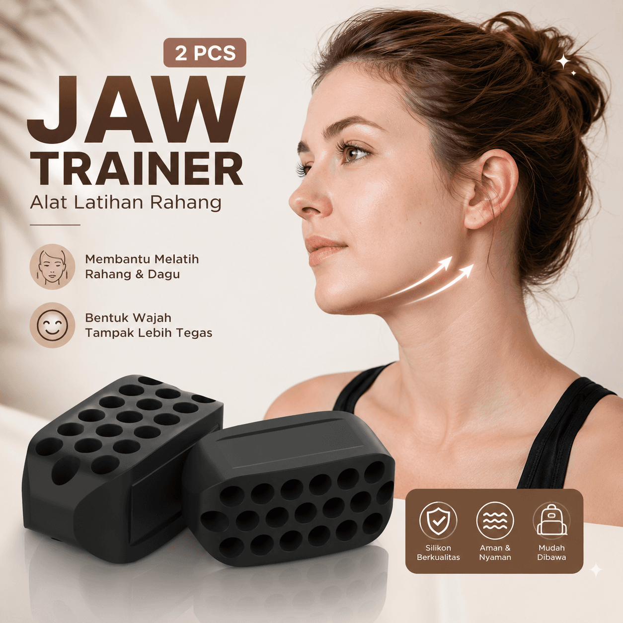 Alat Latihan Rahang Silicone Mewing Jaw Trainer Ball 2 PCS
