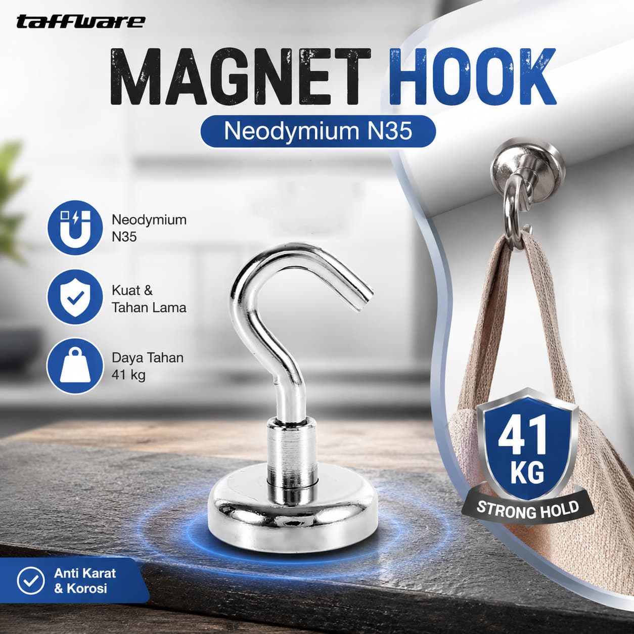Magnet Gantungan Hook Hanging Strong Neodymium N35