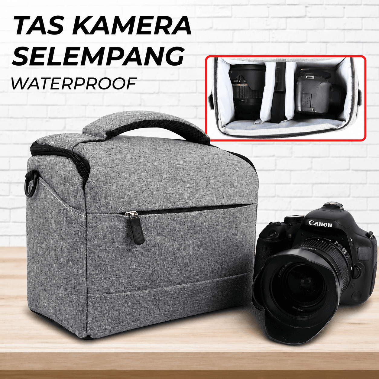 Tas Kamera Selempang DSLR Waterproof Nilon
