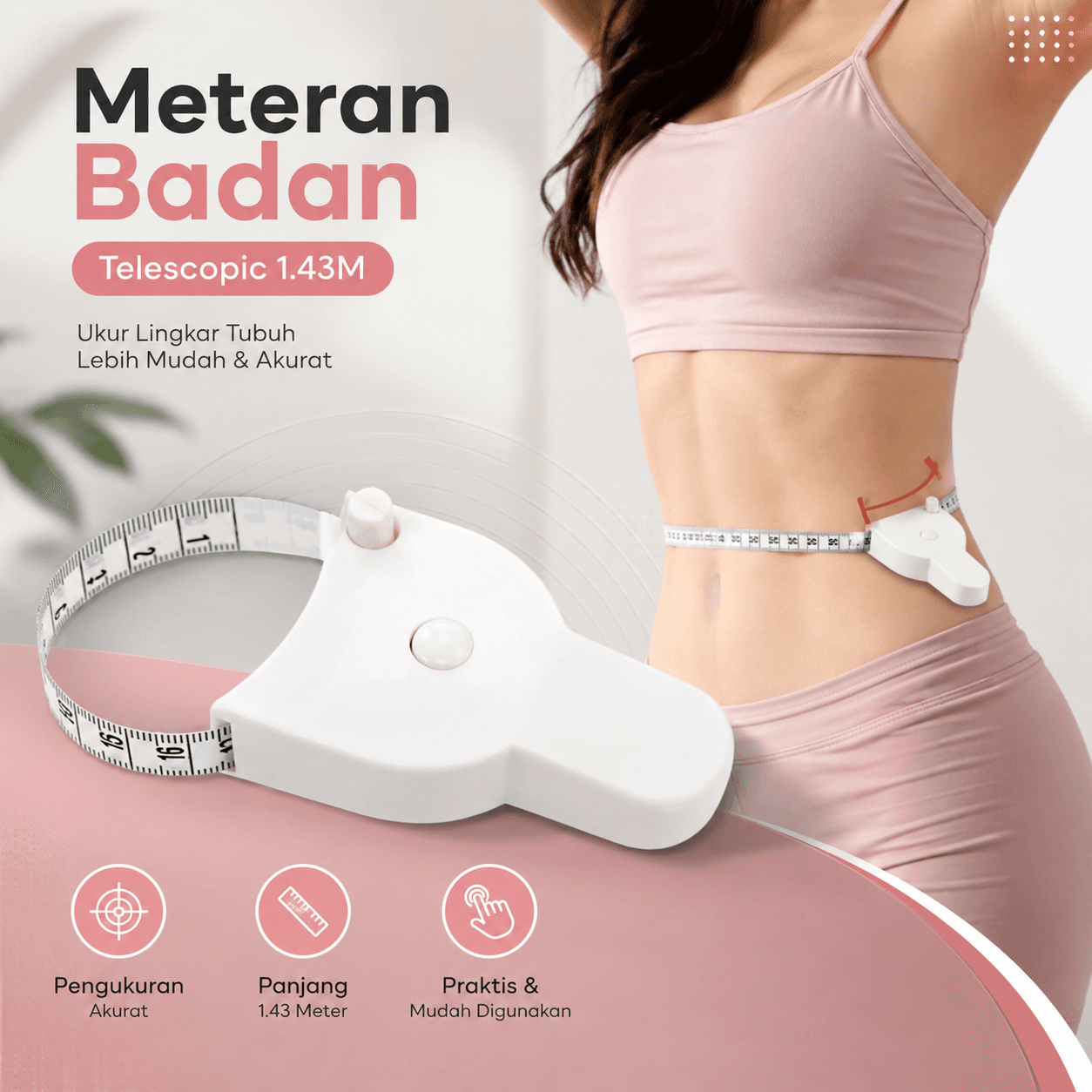 Meteran Badan Telescopic Body Measurement 1.43M