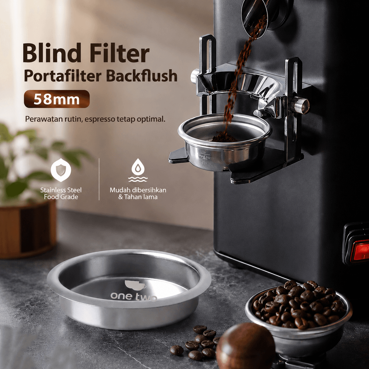 Basket Blind Filter Portafilter Backflush Stainless Steel