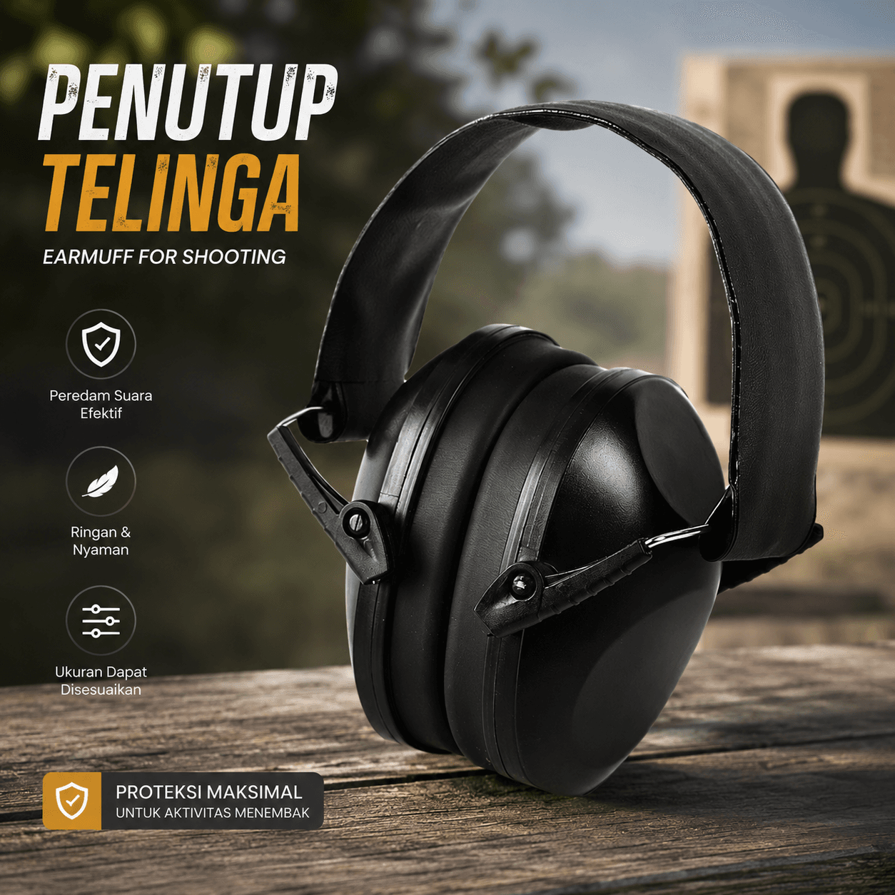 Penutup Telinga Earmuff Headphone Taktis for Shooting - TAC Penutup Telinga Earmuff Headphone Taktis for Shooting - TAC36 HZHPBK_HITAM Penutup Telinga Earmuff Headphone Taktis for Shooting - TAC Penutup Telinga Earmuff Headphone Taktis for Shooting - TAC36 HZHPBK_HITAM