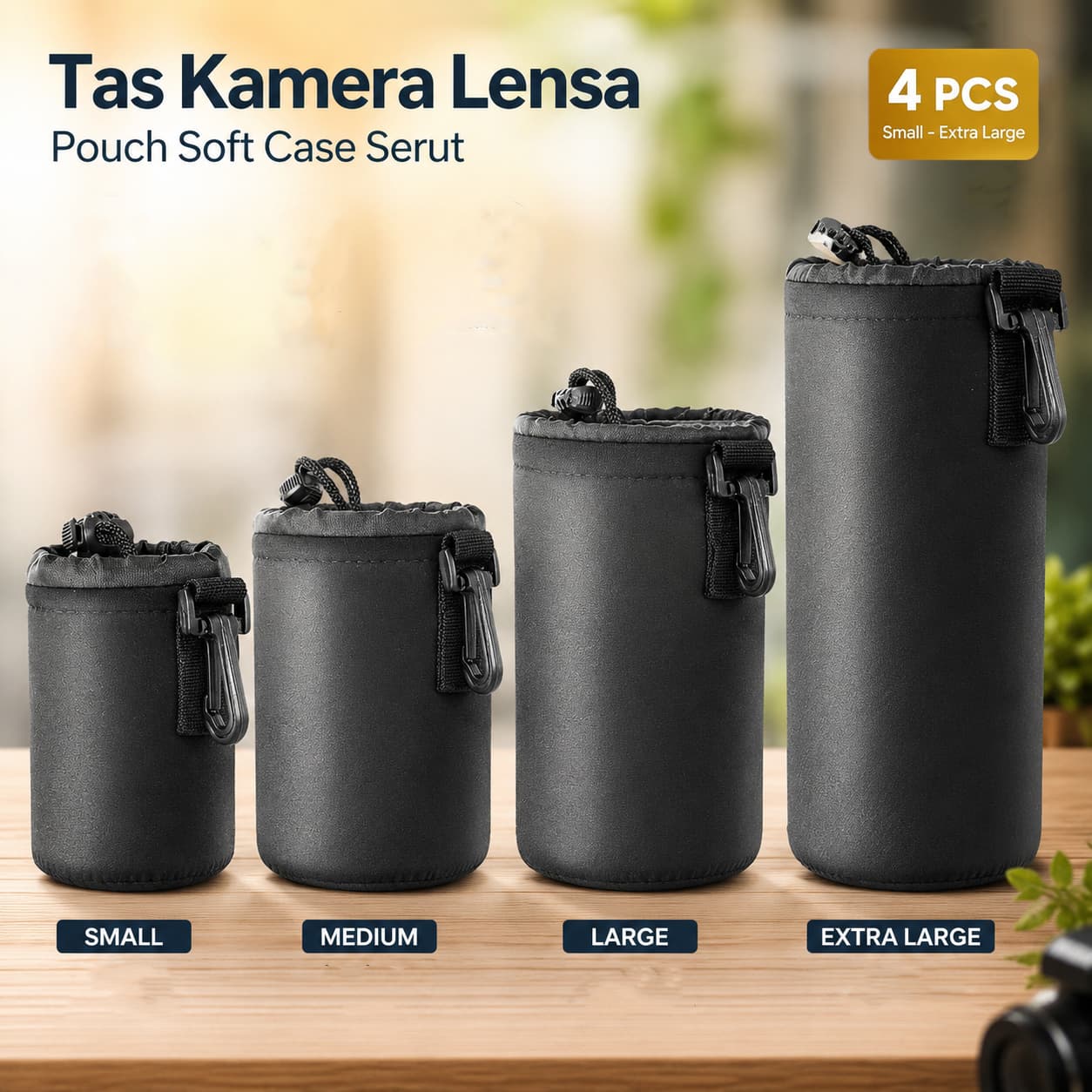 Tas Serut Lensa Kamera DSLR 4 PCS