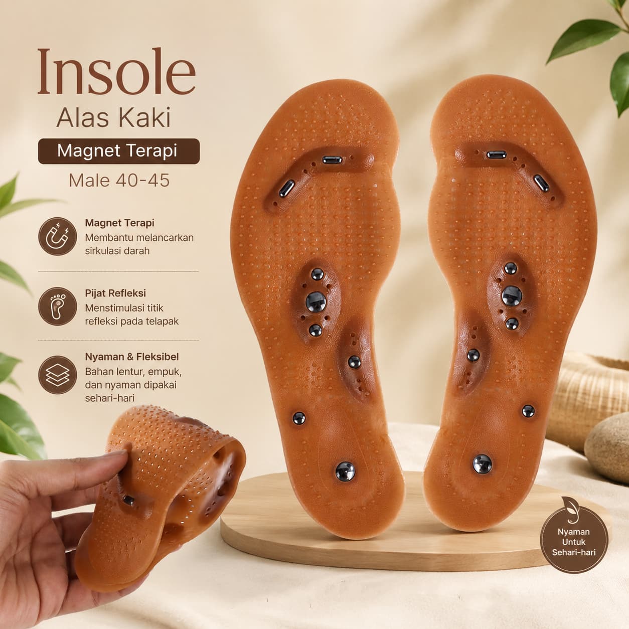 Sol Alas Kaki Magnet Terapi Kesehatan Bionic Orthopedic Insole