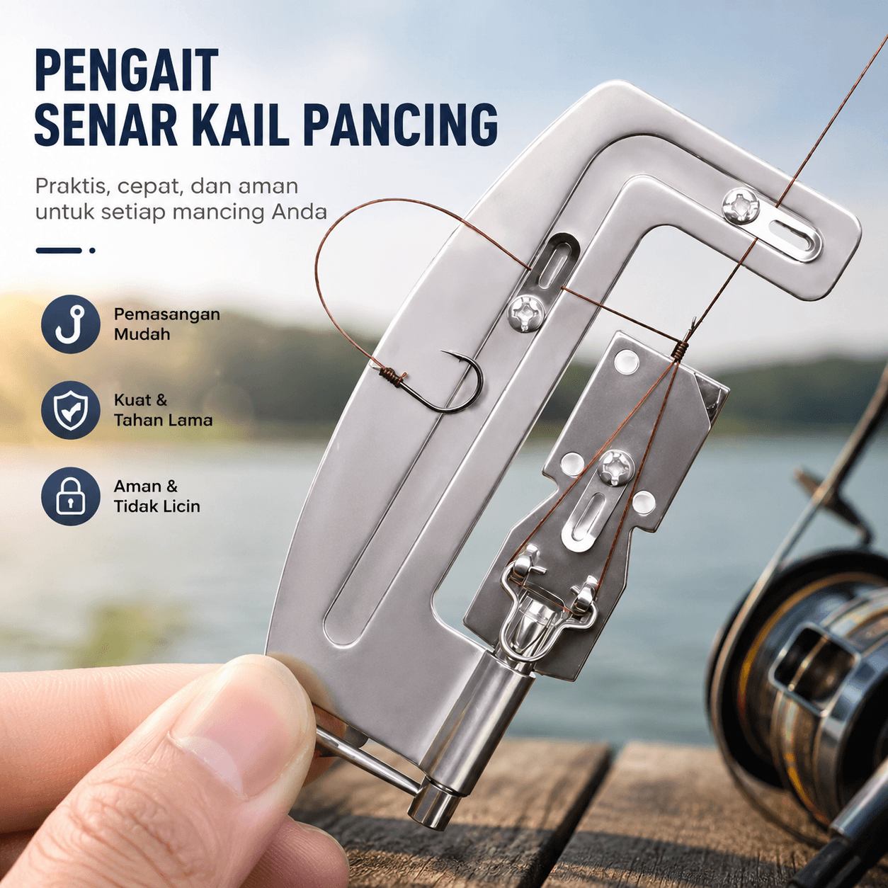 Pengait Senar Pancing Kail Otomatis Fast Hook Tying Knots