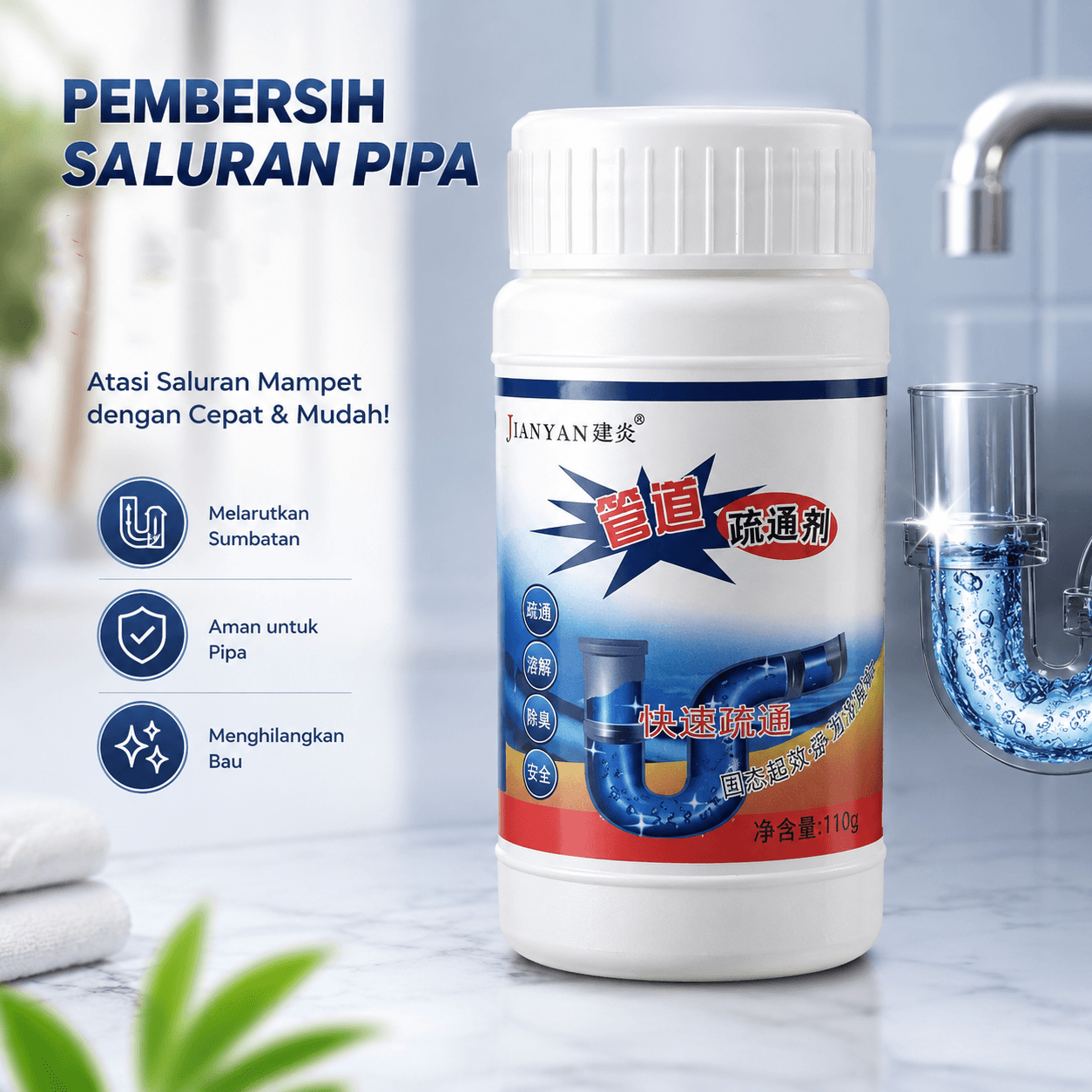 JIANYAN Pembersih Pipa Saluran Tersumbat Toilet Floset Dredging 110g - JIANYAN Pembersih Pipa Saluran Tersumbat Toilet Floset Dredging 110g - WT668 HX9QBL_BIRU JIANYAN Pembersih Pipa Saluran Tersumbat Toilet Floset Dredging 110g - JIANYAN Pembersih Pipa Saluran Tersumbat Toilet Floset Dredging 110g - WT668 HX9QBL_BIRU